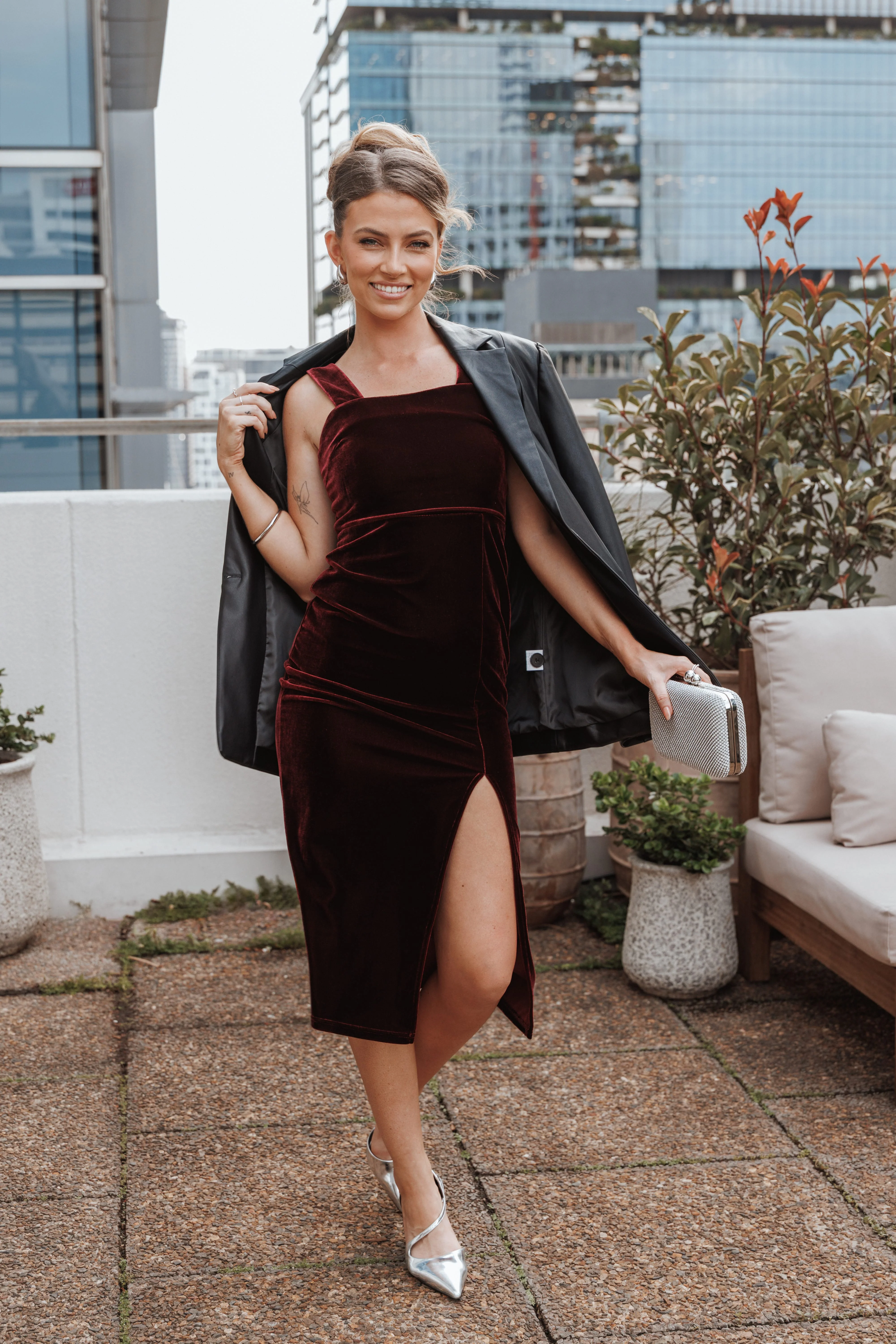 Hyatt Dress - Burgundy - Image 9