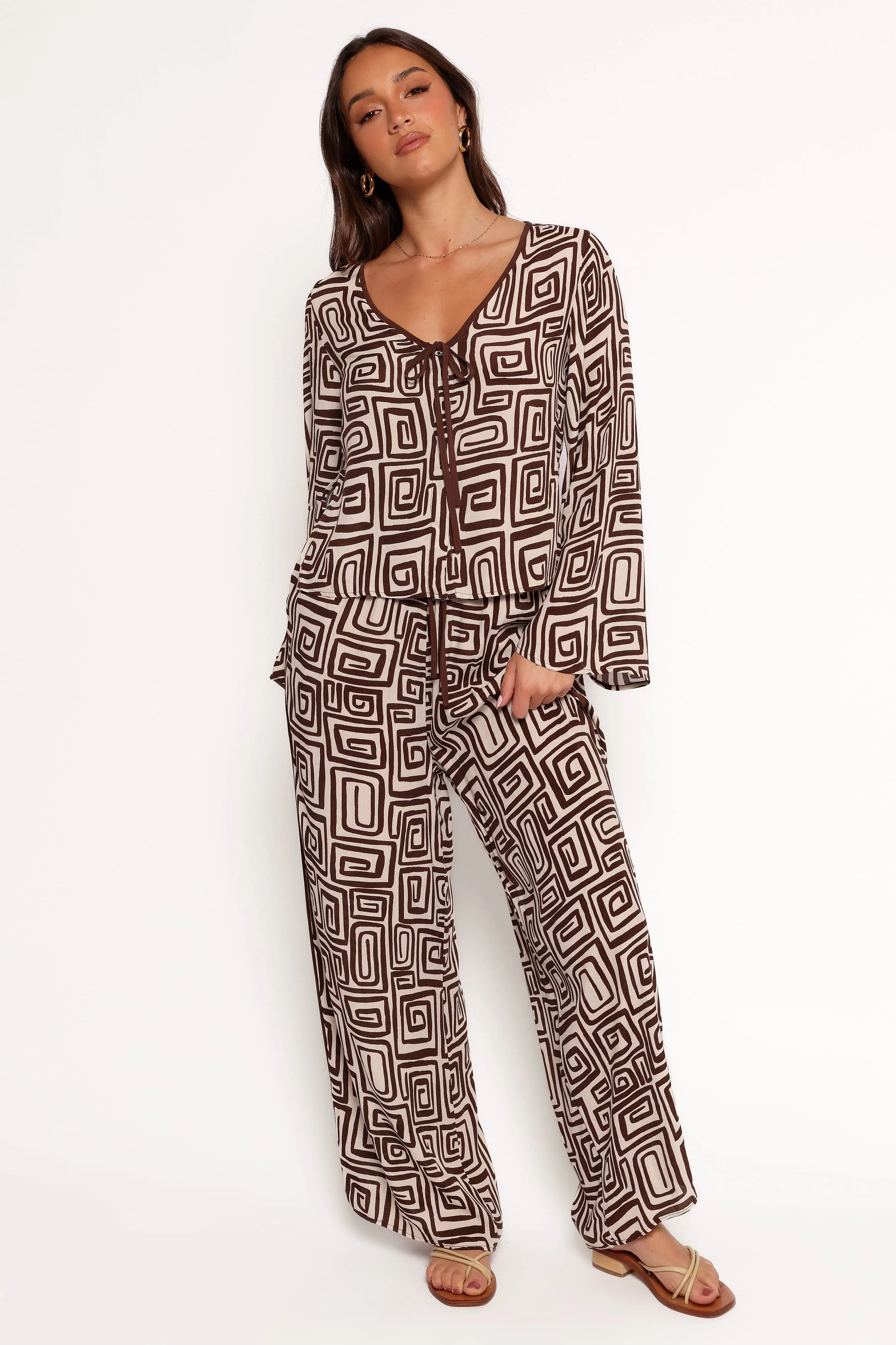 Imogen Top - Chocolate Brown Print - Image 5