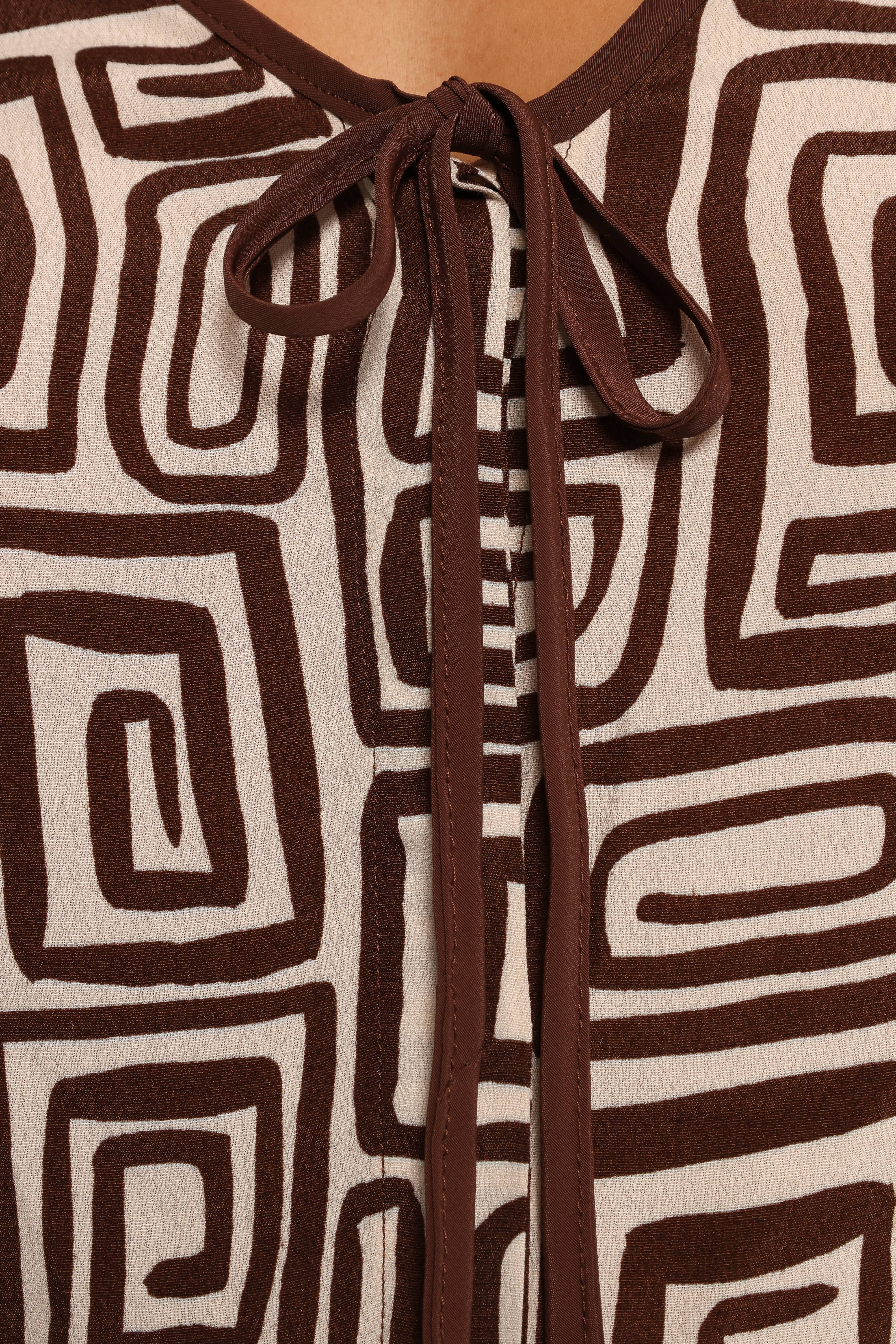 Imogen Top - Chocolate Brown Print - Image 9