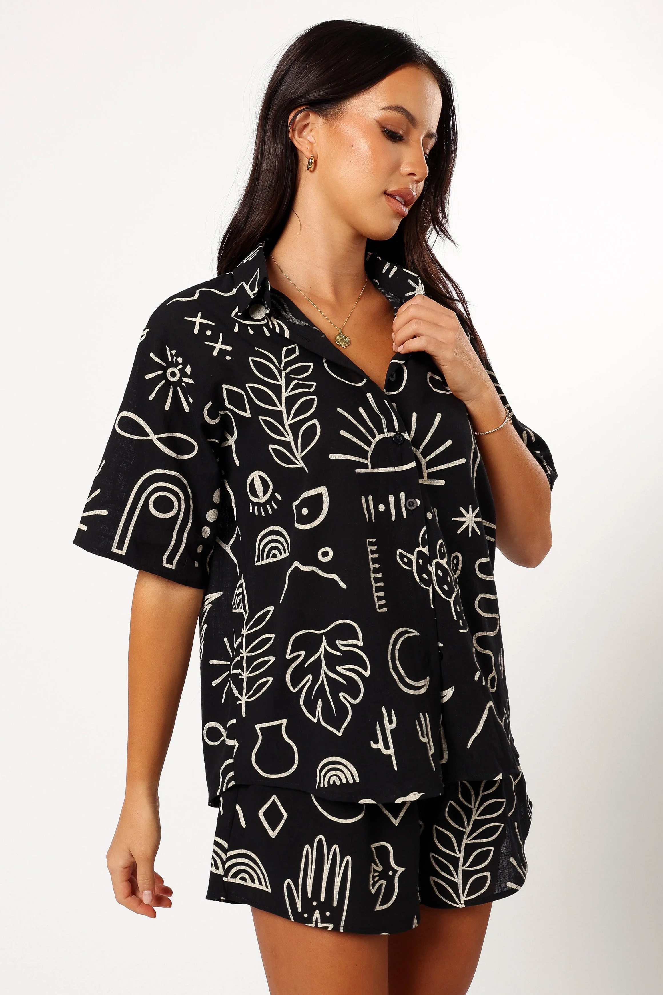 Isabella Short Set - Black Beige - Image 8