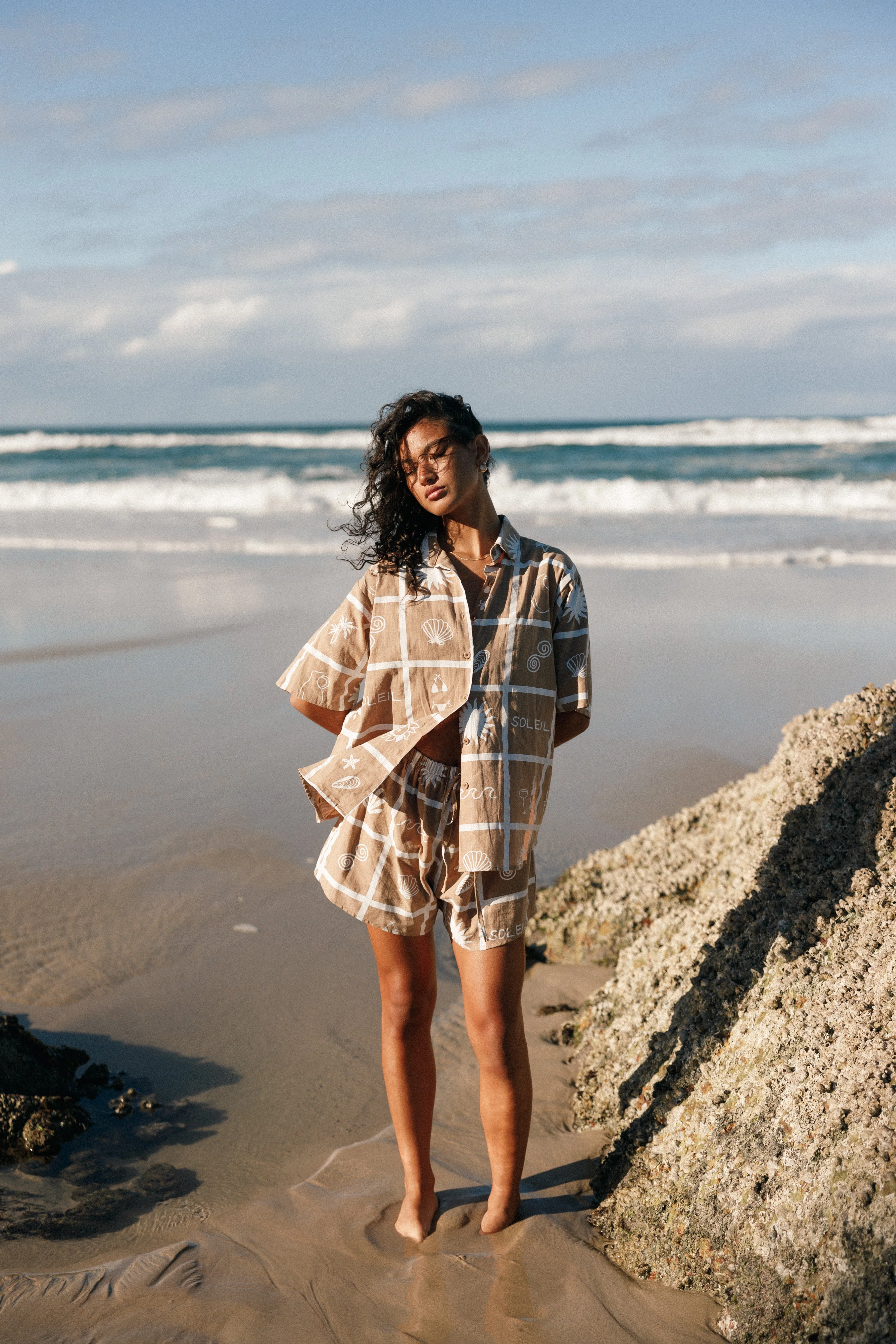 Isabella Short Set - Tan Soleil Print - Image 2
