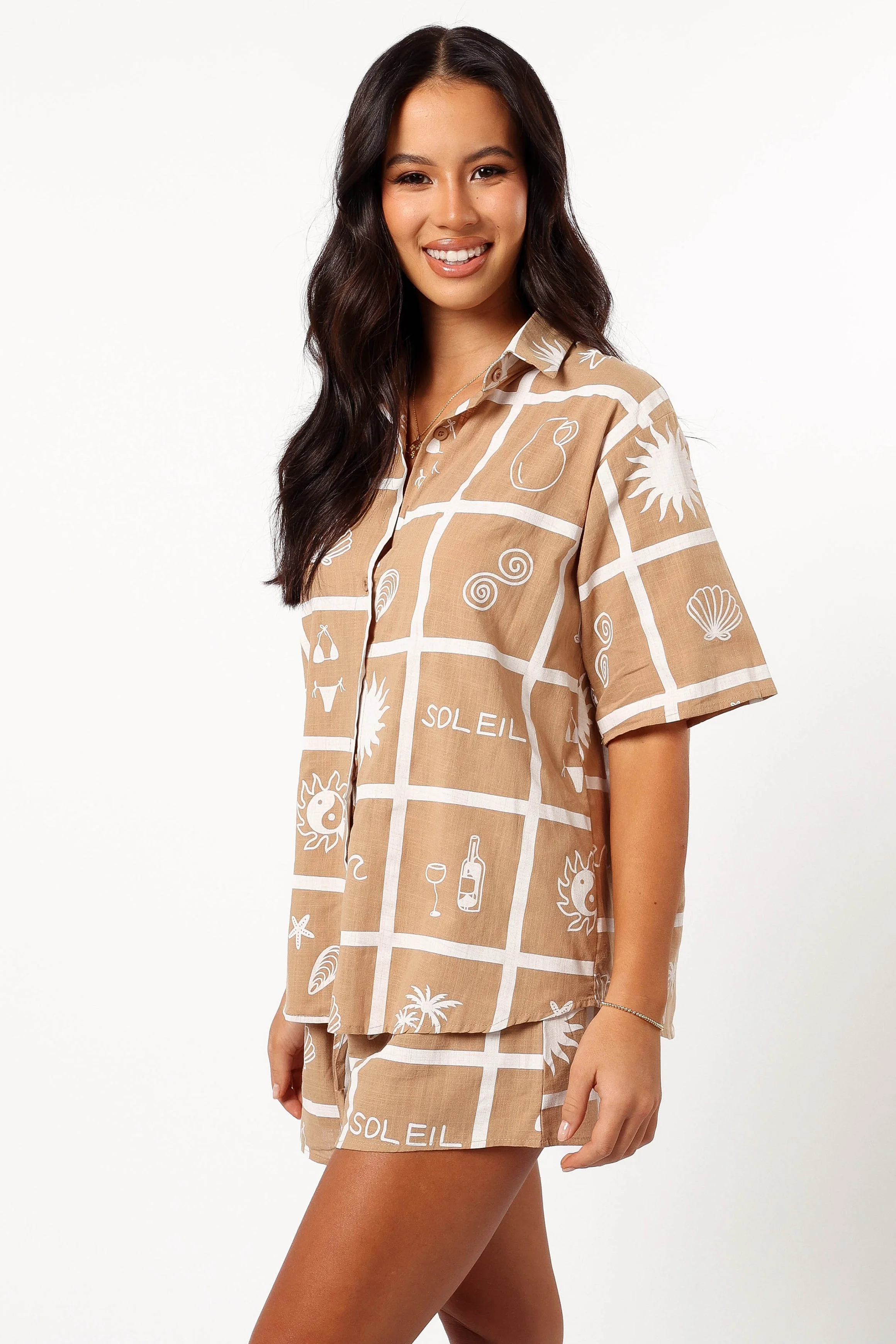 Isabella Short Set - Tan Soleil Print - Image 5