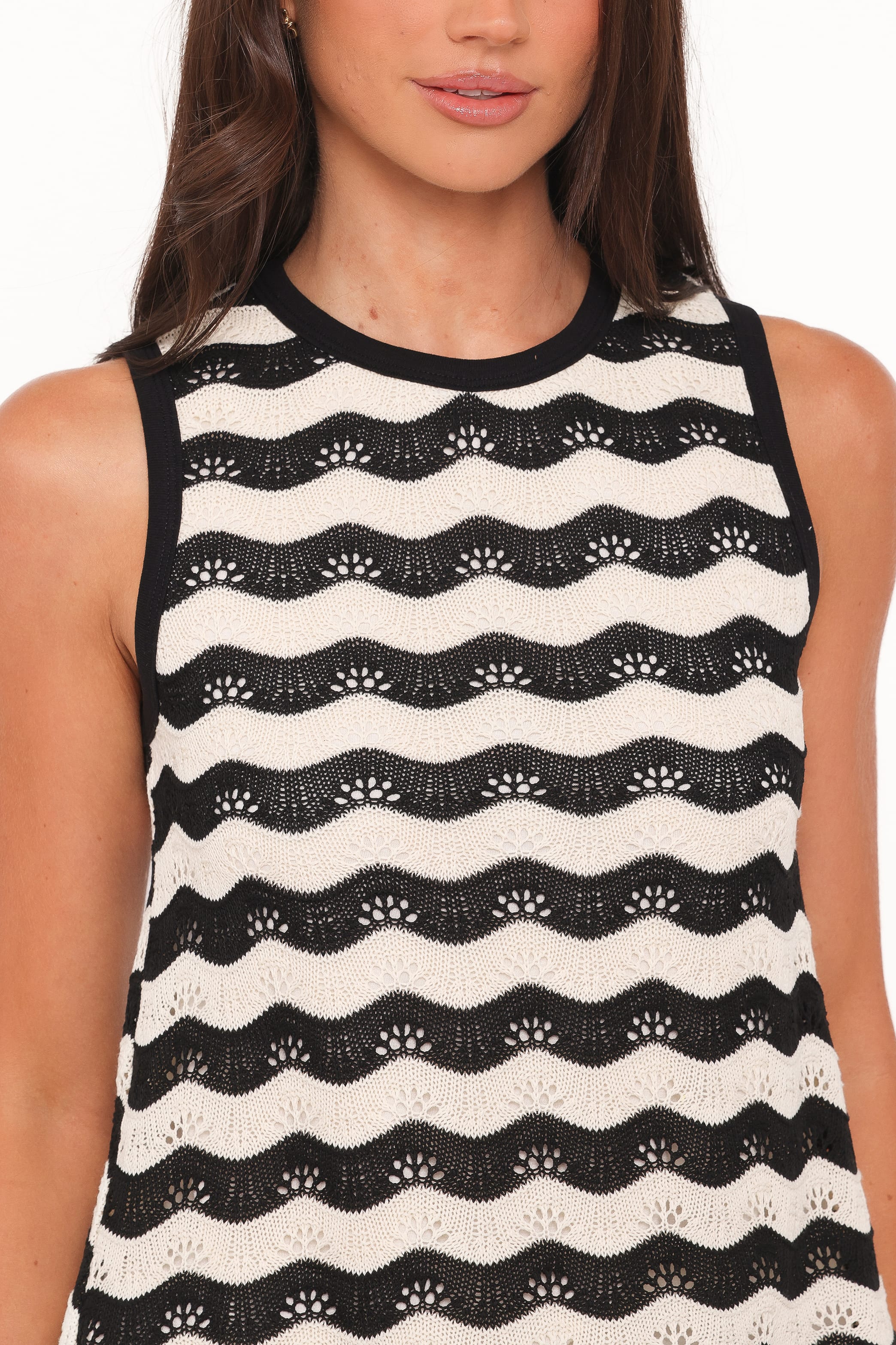 Iveta Knit Short Set - Black/Cream Stripe - Image 6