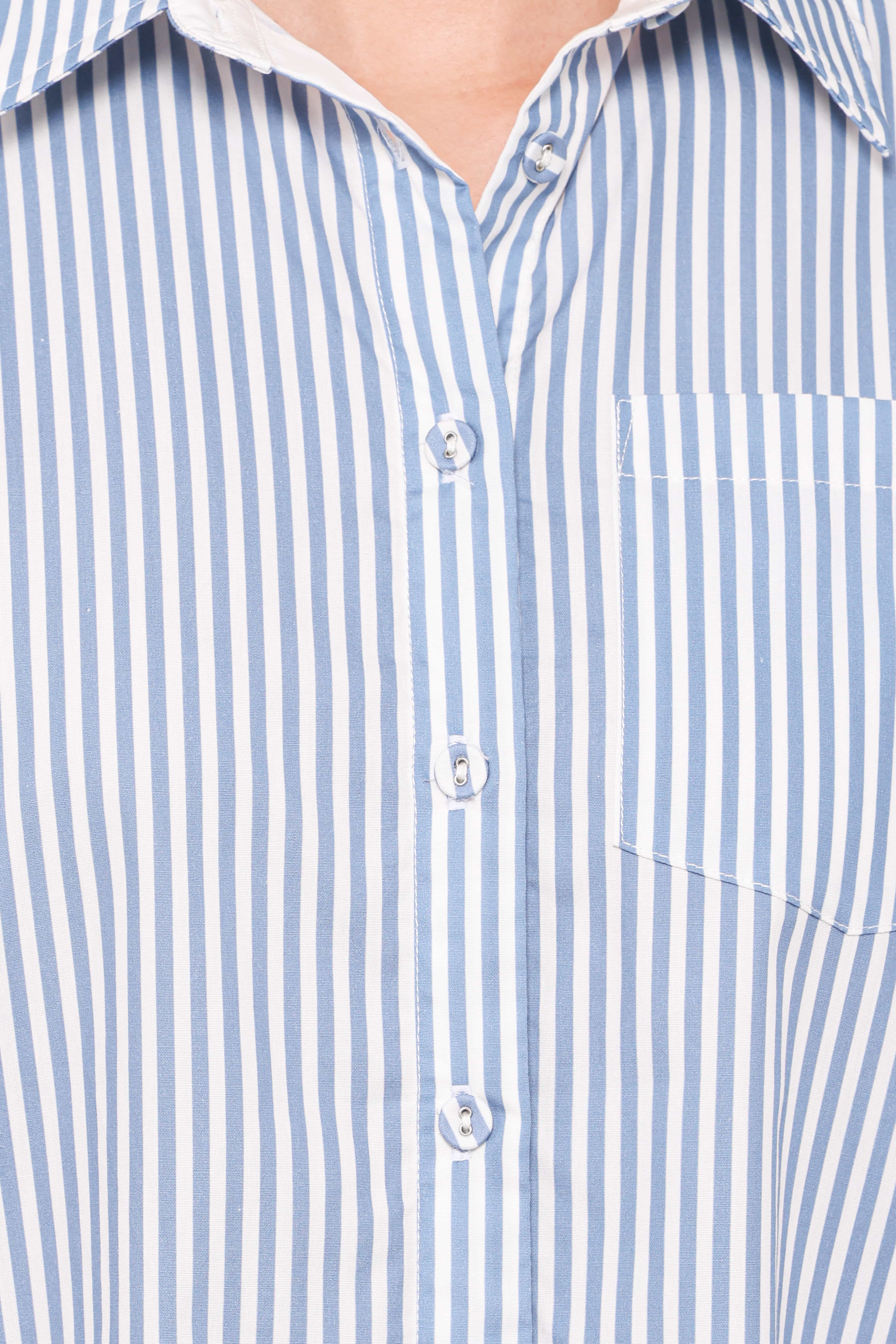 Jackson Button Up Shirt - Blue Stripe - Image 8