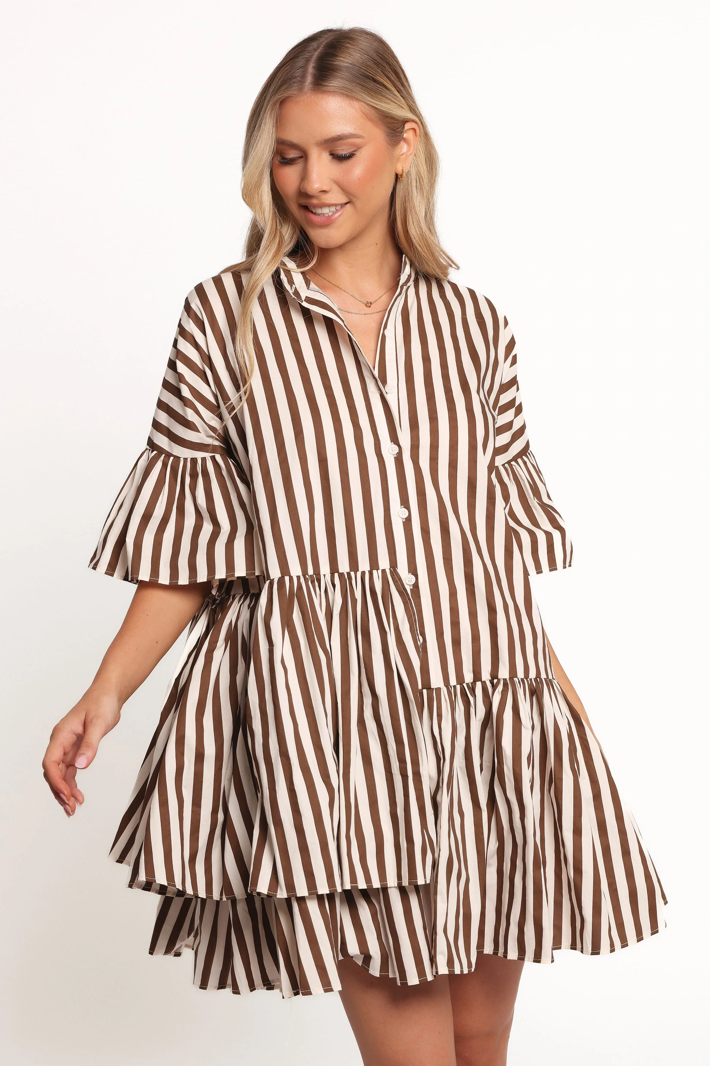 Jacqueline Mini Dress - Chocolate - Image 2