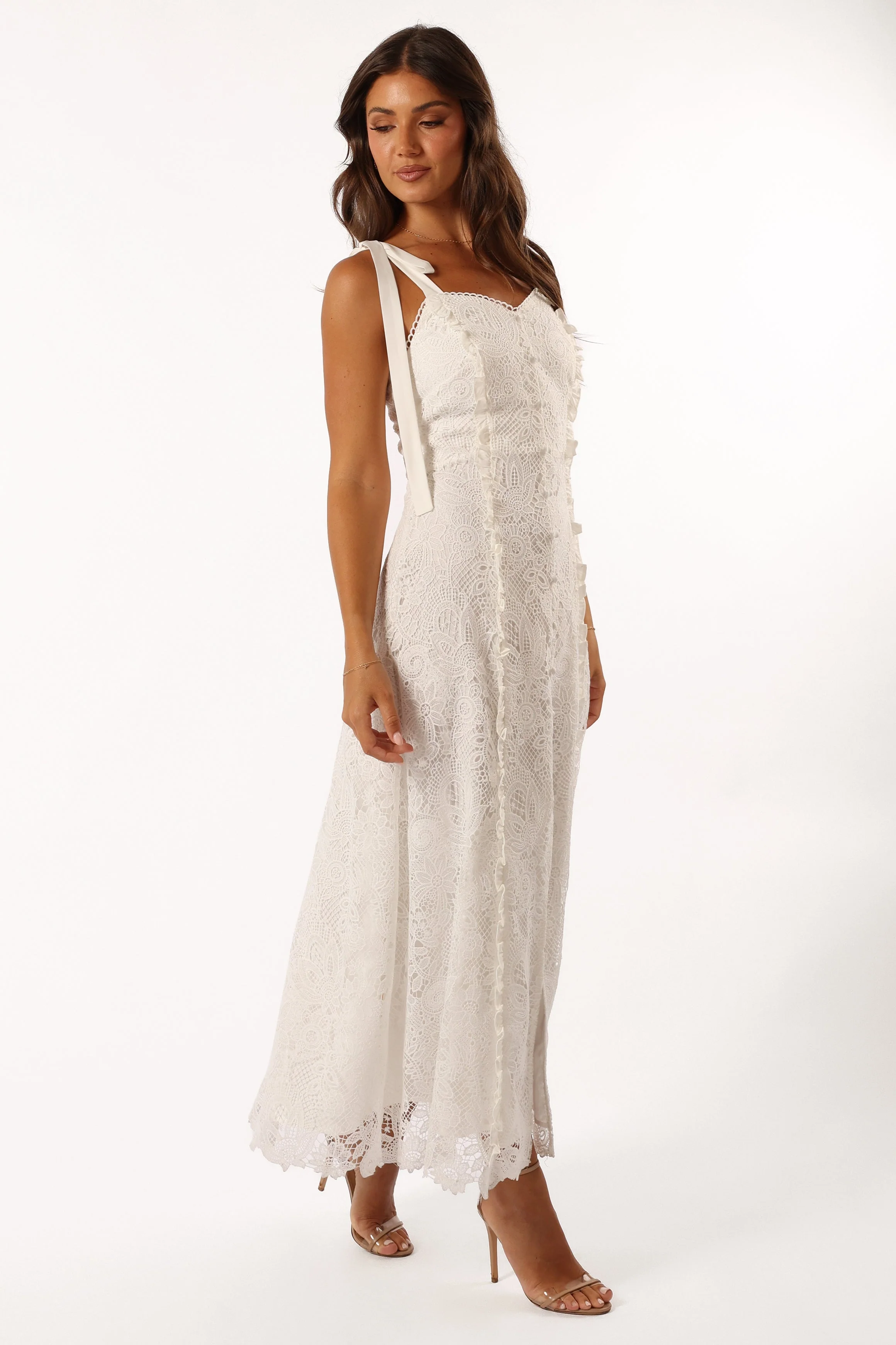 Jagger Midi Lace Dress - White - Image 9