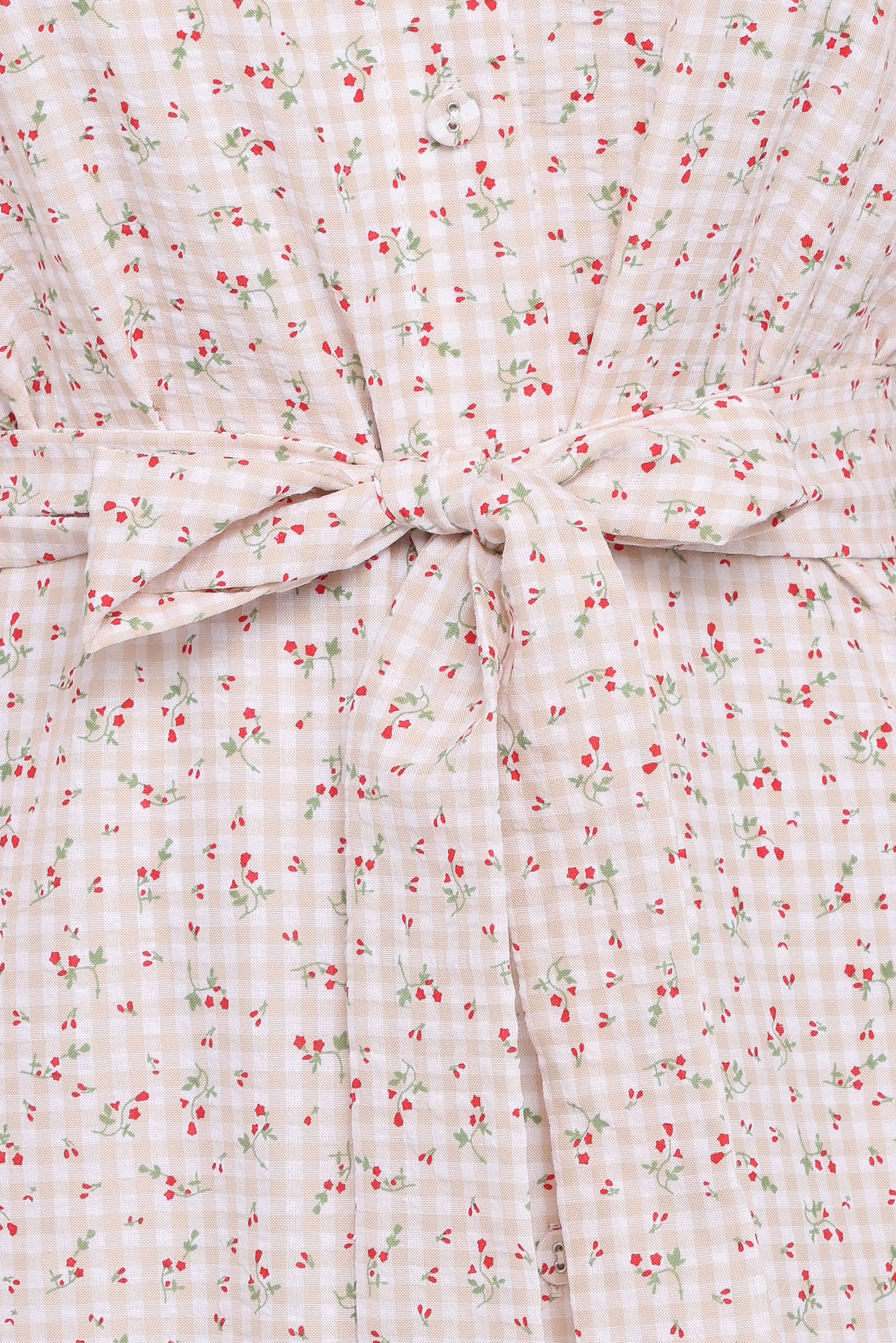 James Button Through Maxi Dress - Gingham Floral - Image 6