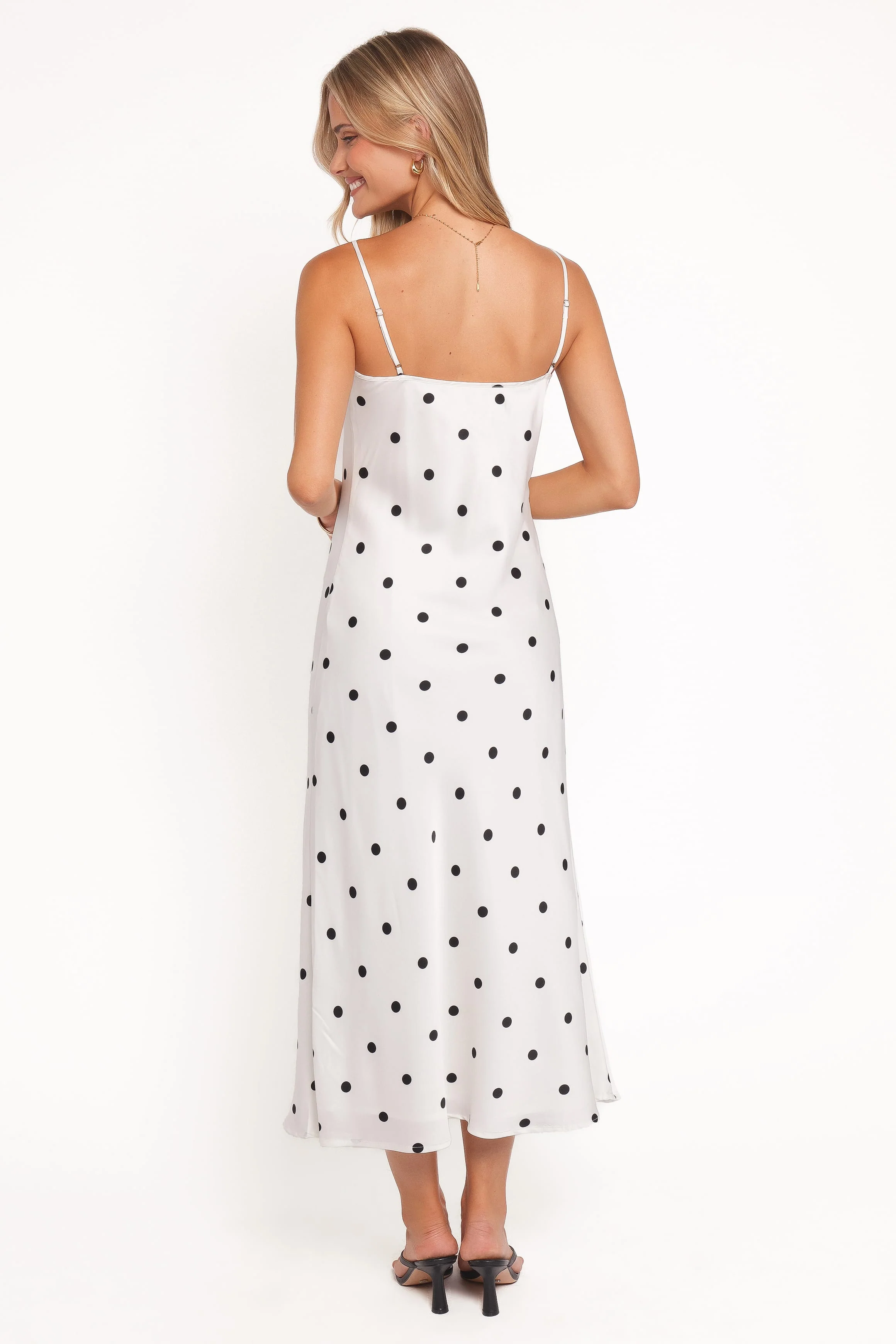 Jamila Midi Dress - White Polka Dot - Image 4
