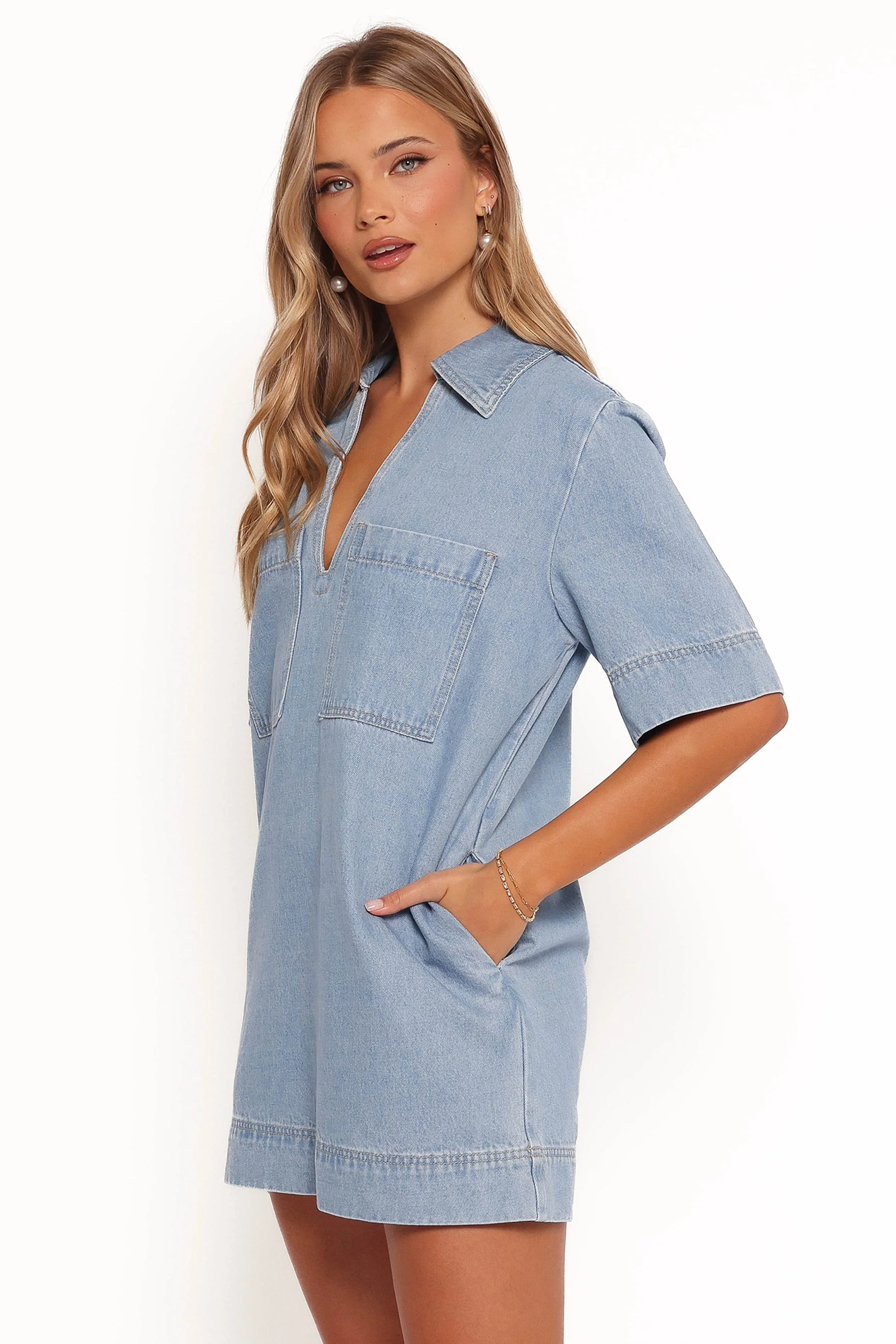 Jana Mini Dress - Light Denim - Image 3