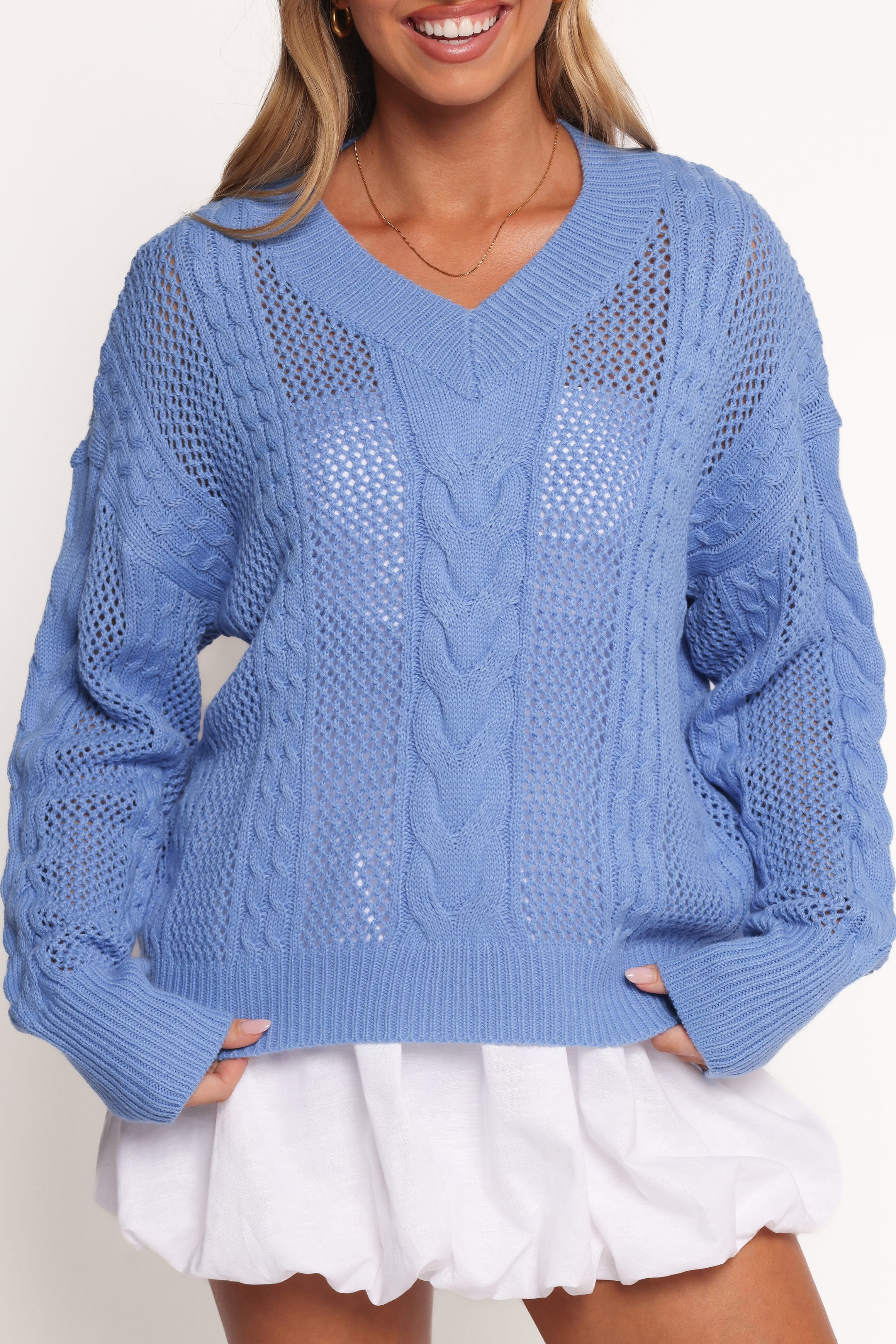 Janie Knit Sweater - Blue - Image 7
