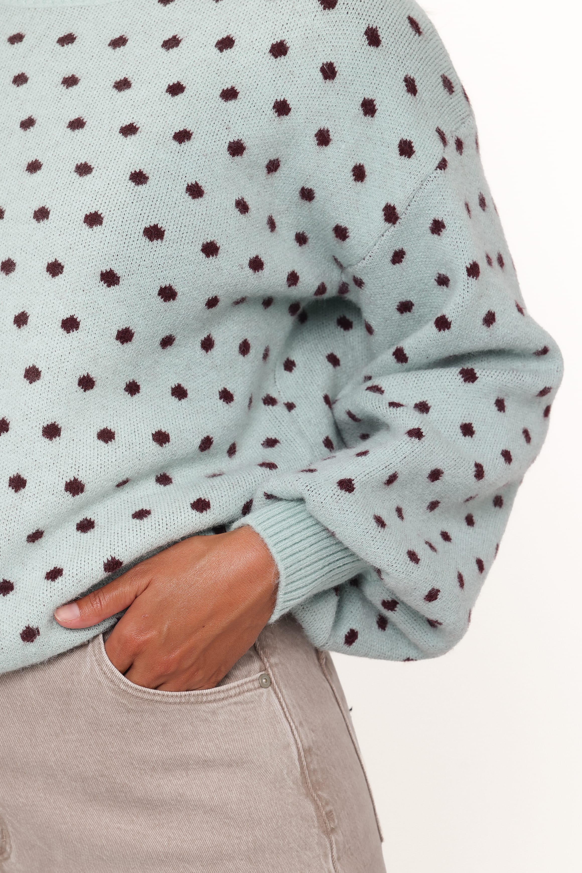 Jax Knit Sweater - Blue Polka Dot - Image 3