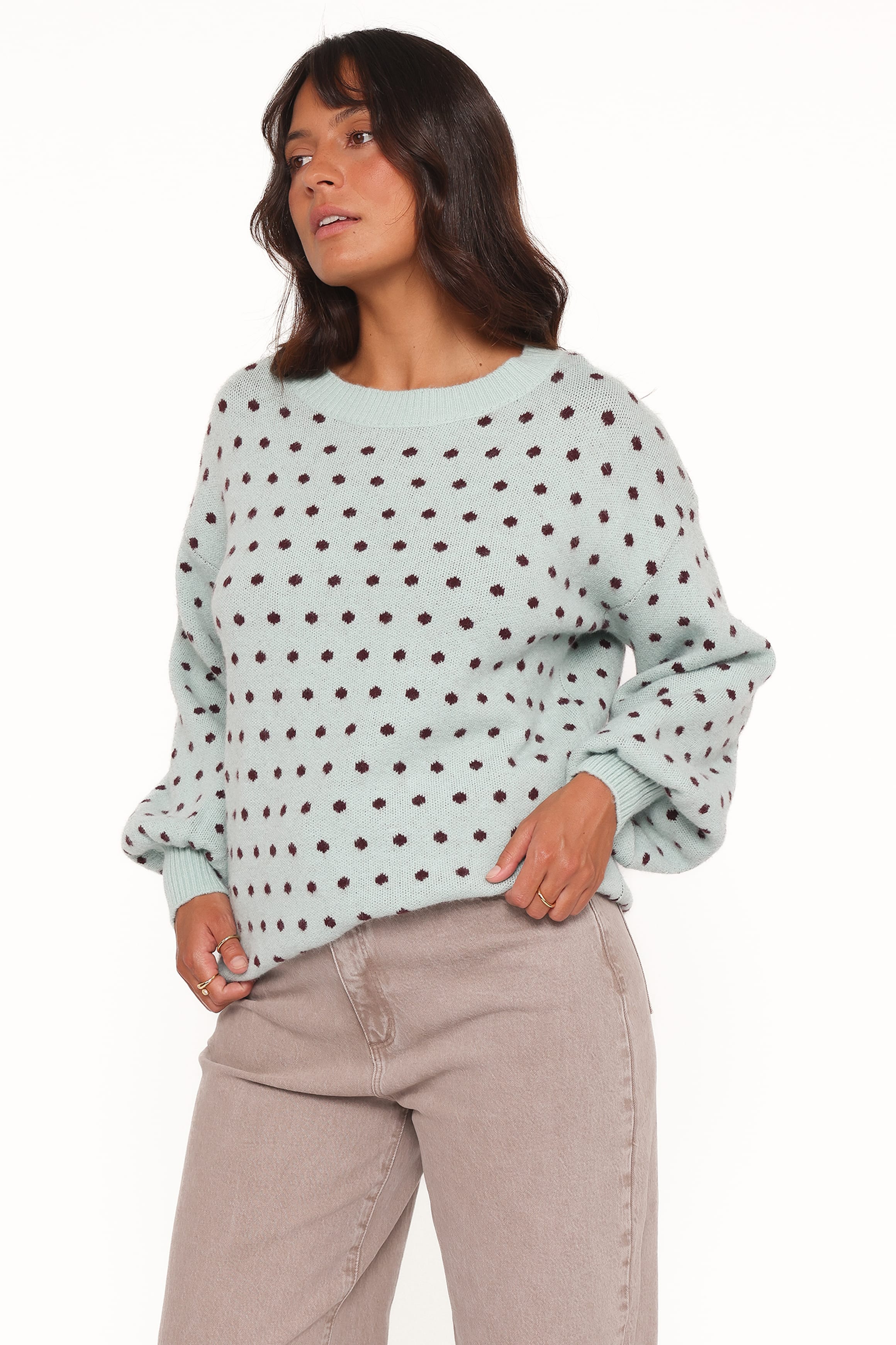 Jax Knit Sweater - Blue Polka Dot - Image 4
