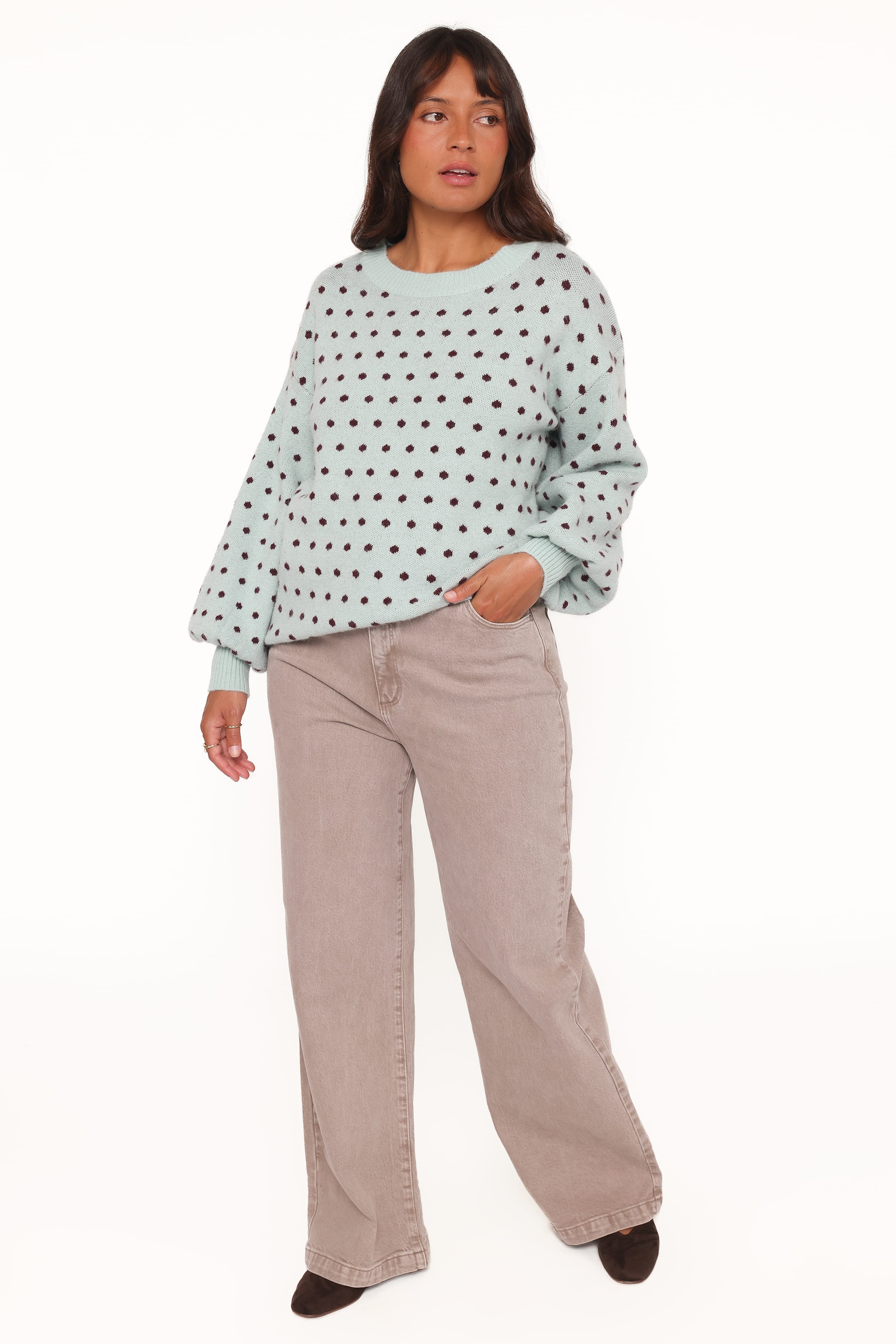 Jax Knit Sweater - Blue Polka Dot - Image 6