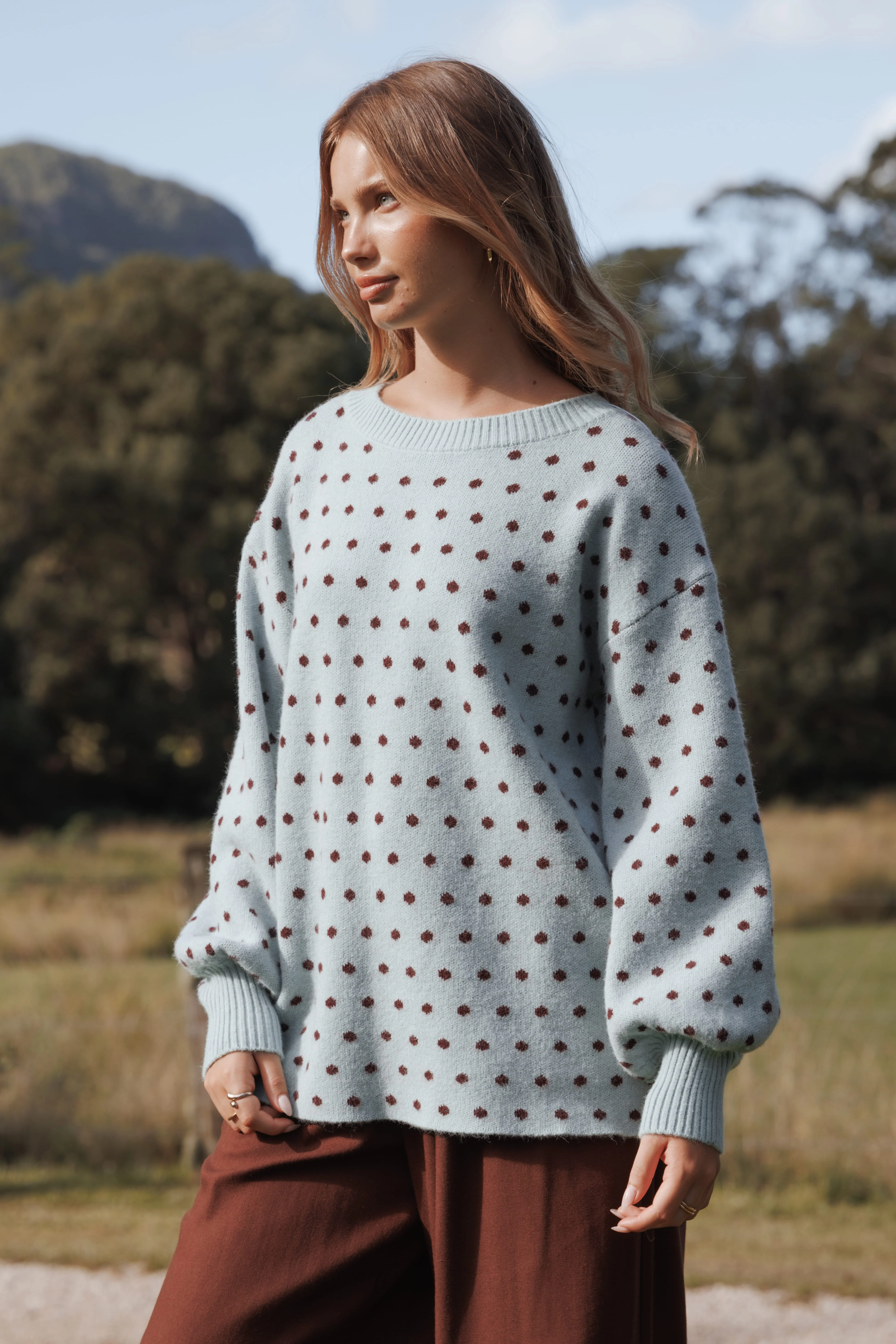 Jax Knit Sweater - Blue Polka Dot - Image 7