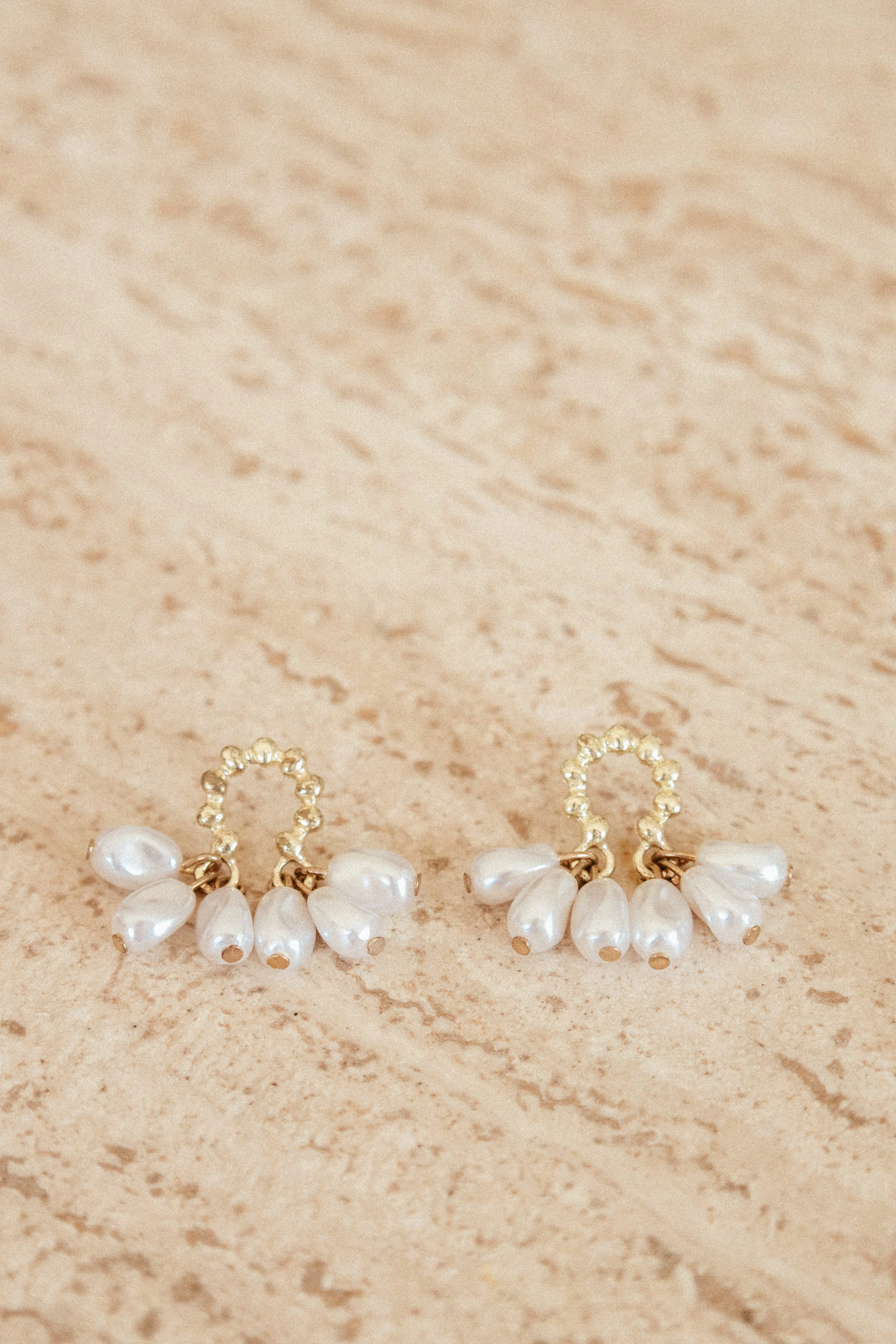 Jemima Earrings - Gold Pearl - Image 2
