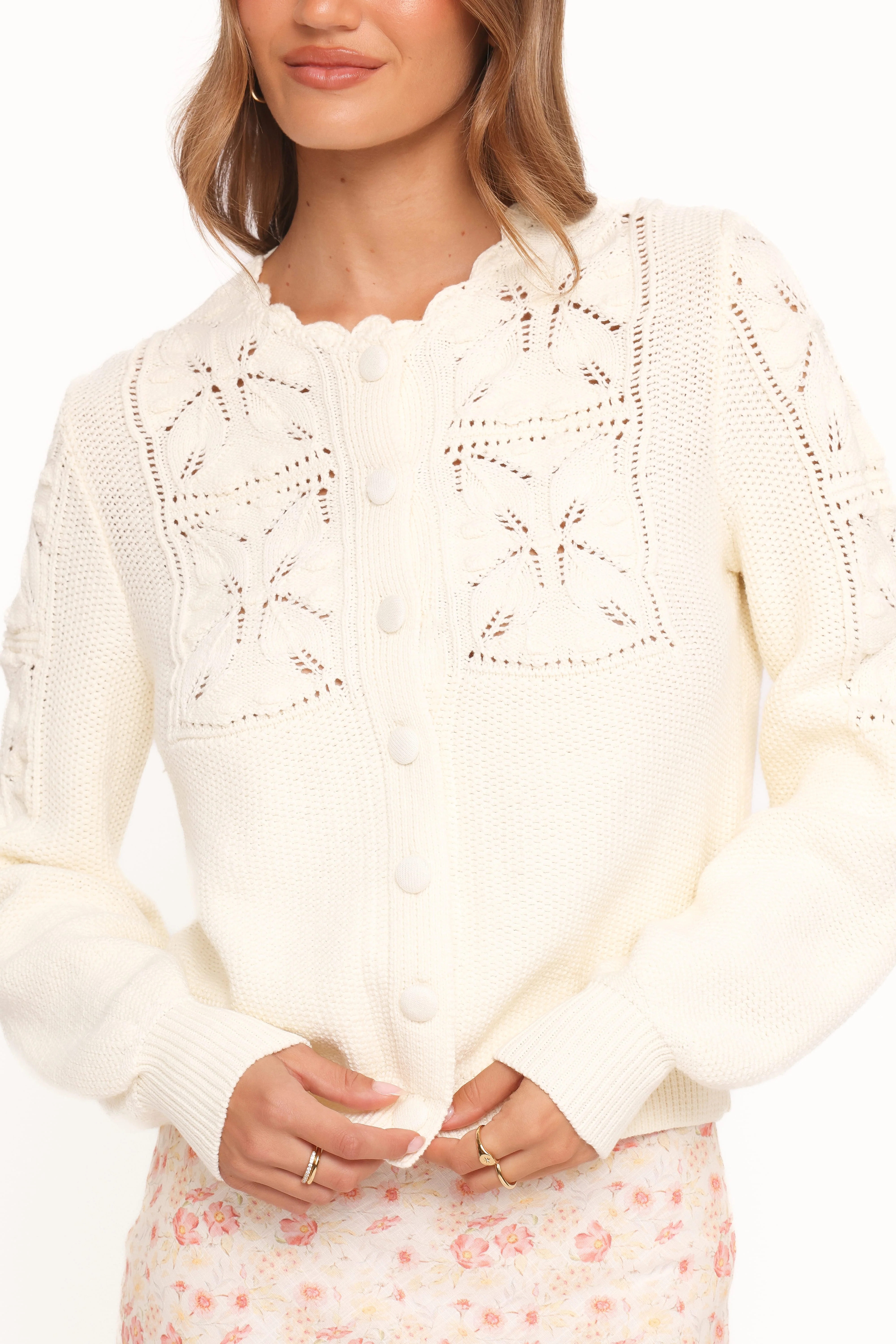 Jenner Button Front Cardigan - Butter Yellow - Image 3