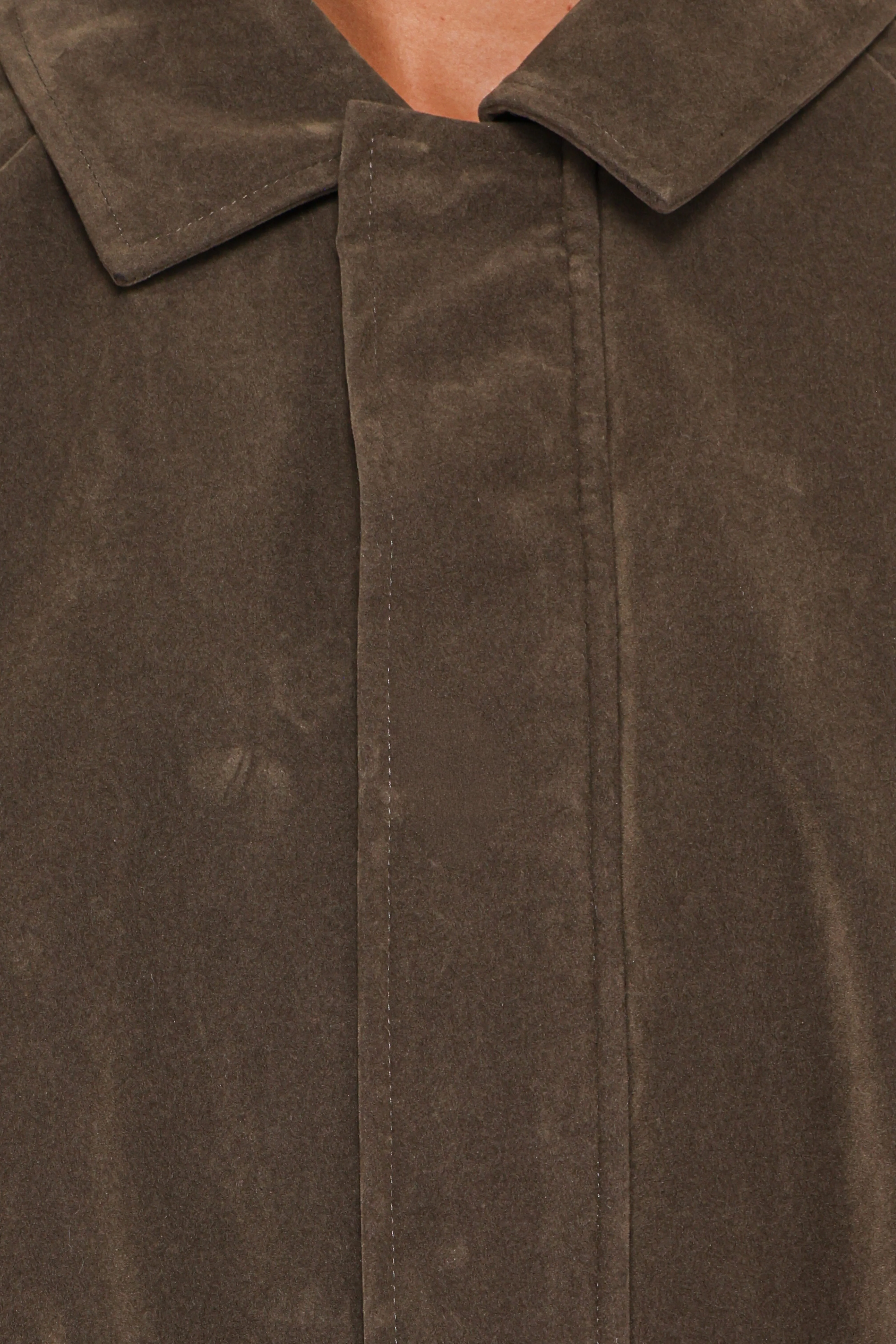 Jensen Faux Suede Bomber Jacket - Olive - Image 8