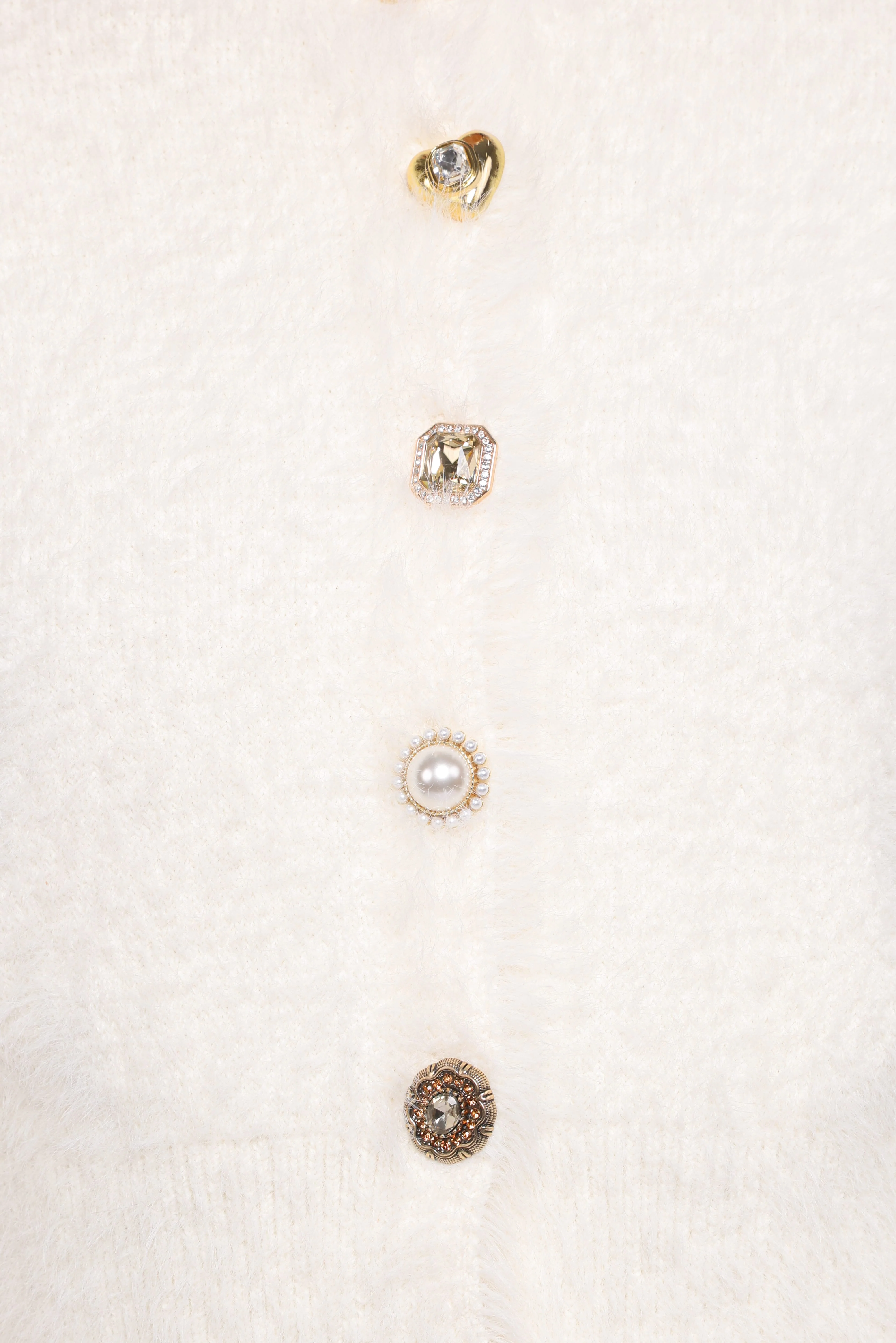 Jintie Vintage Button Cardigan - Cream - Image 7