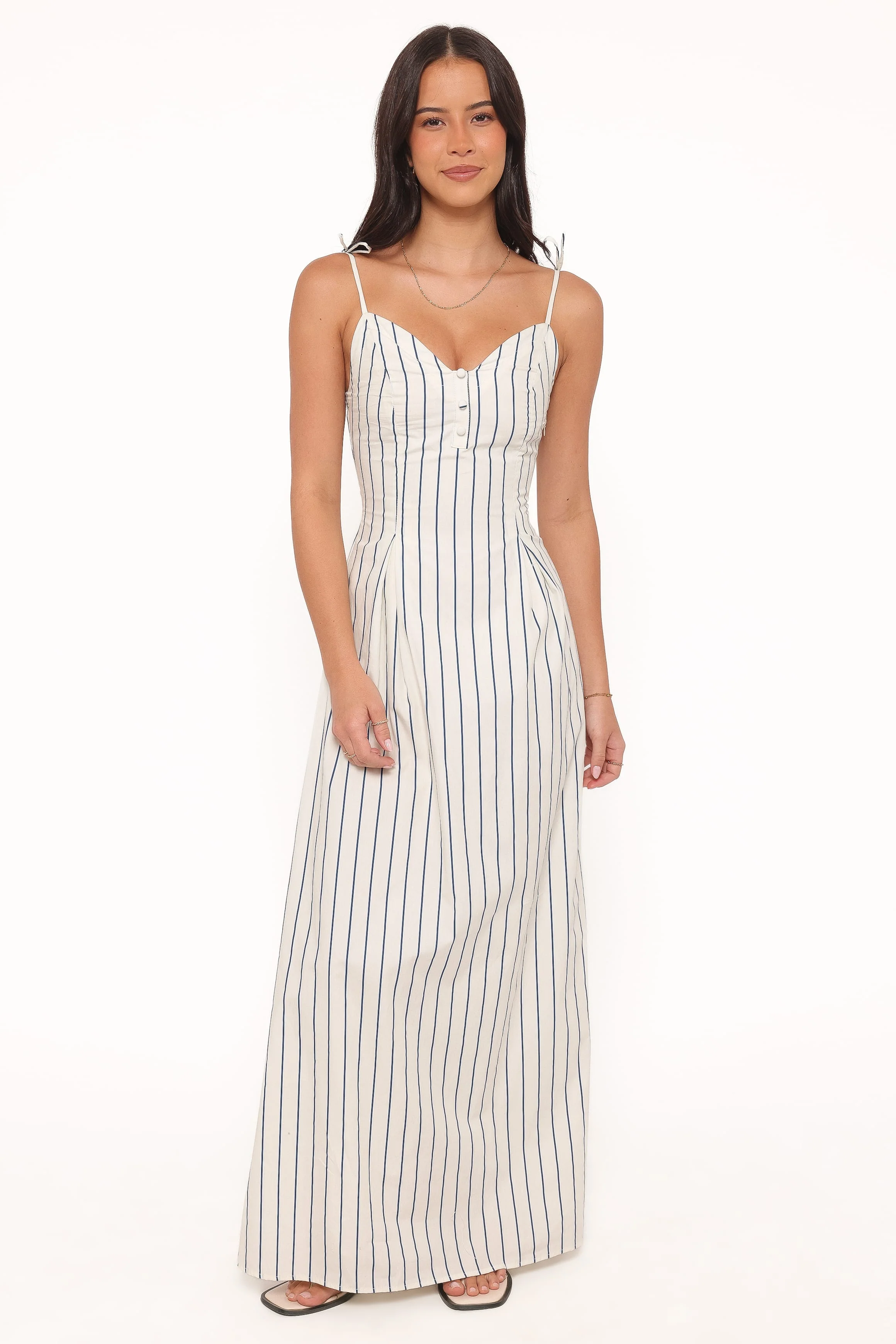 Jordin Maxi Dress - Ivory/Blue Stripe - Image 6
