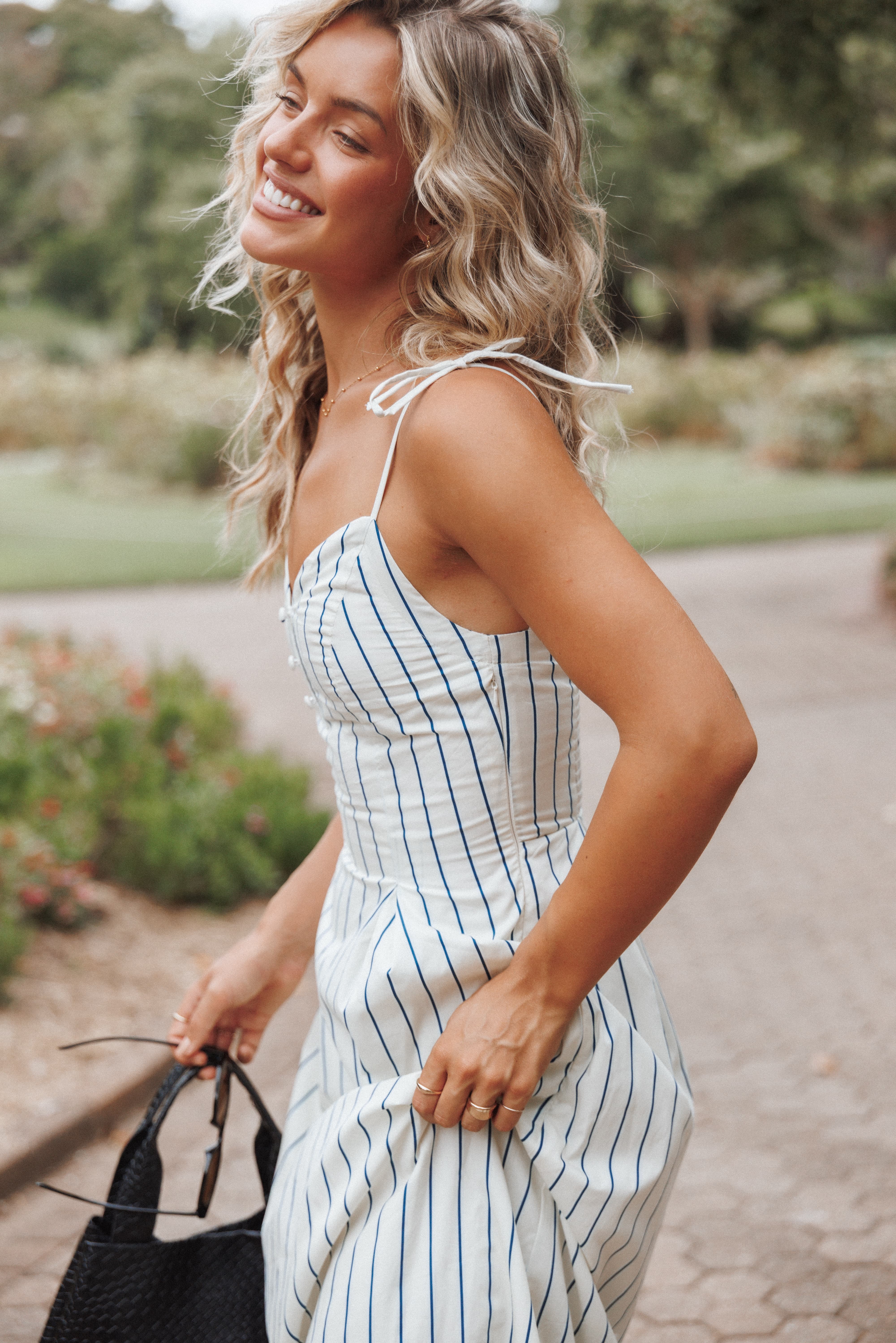 Jordin Maxi Dress - Ivory/Blue Stripe - Image 8
