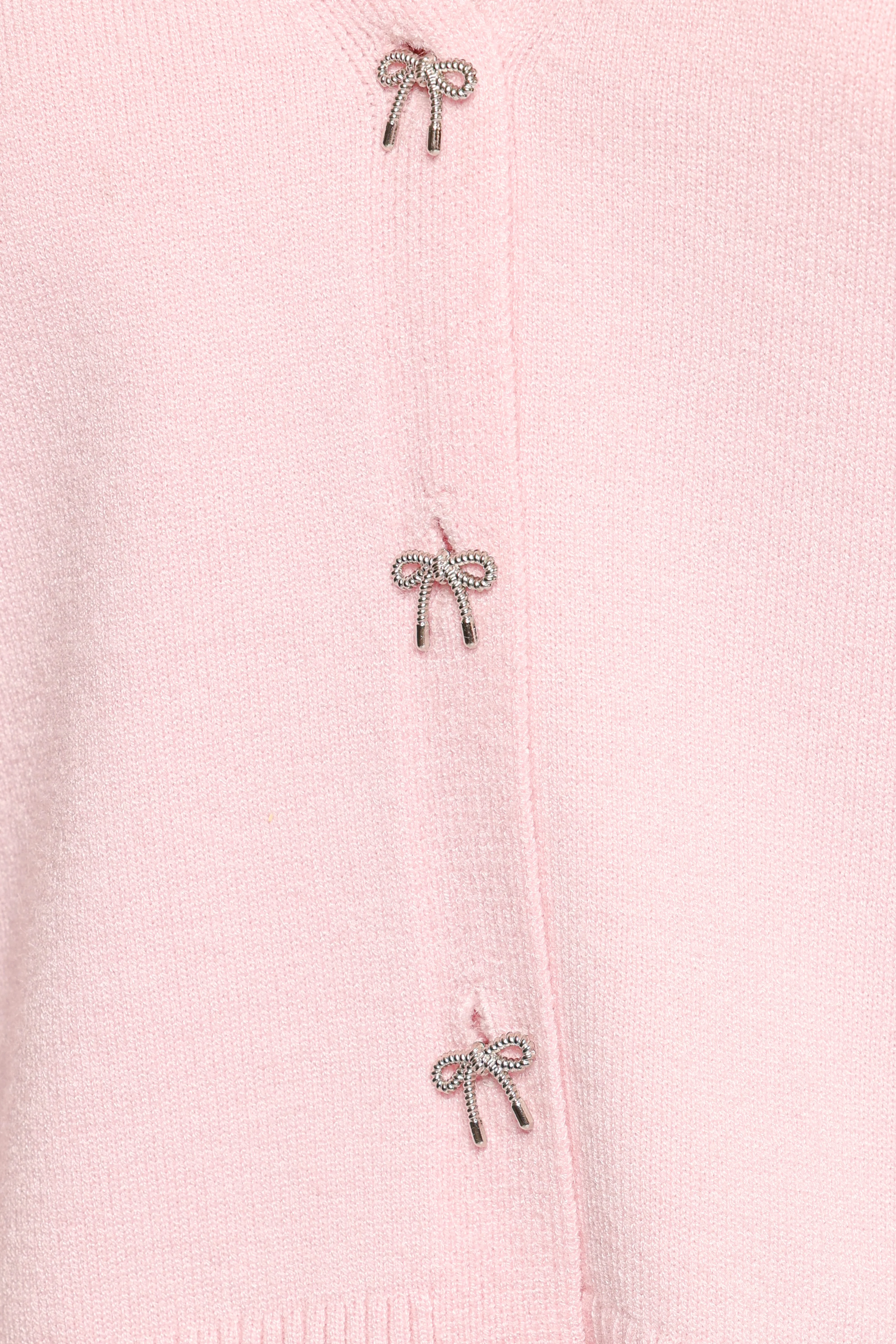 Josey Bow Button Cardigan - Light Pink - Image 6