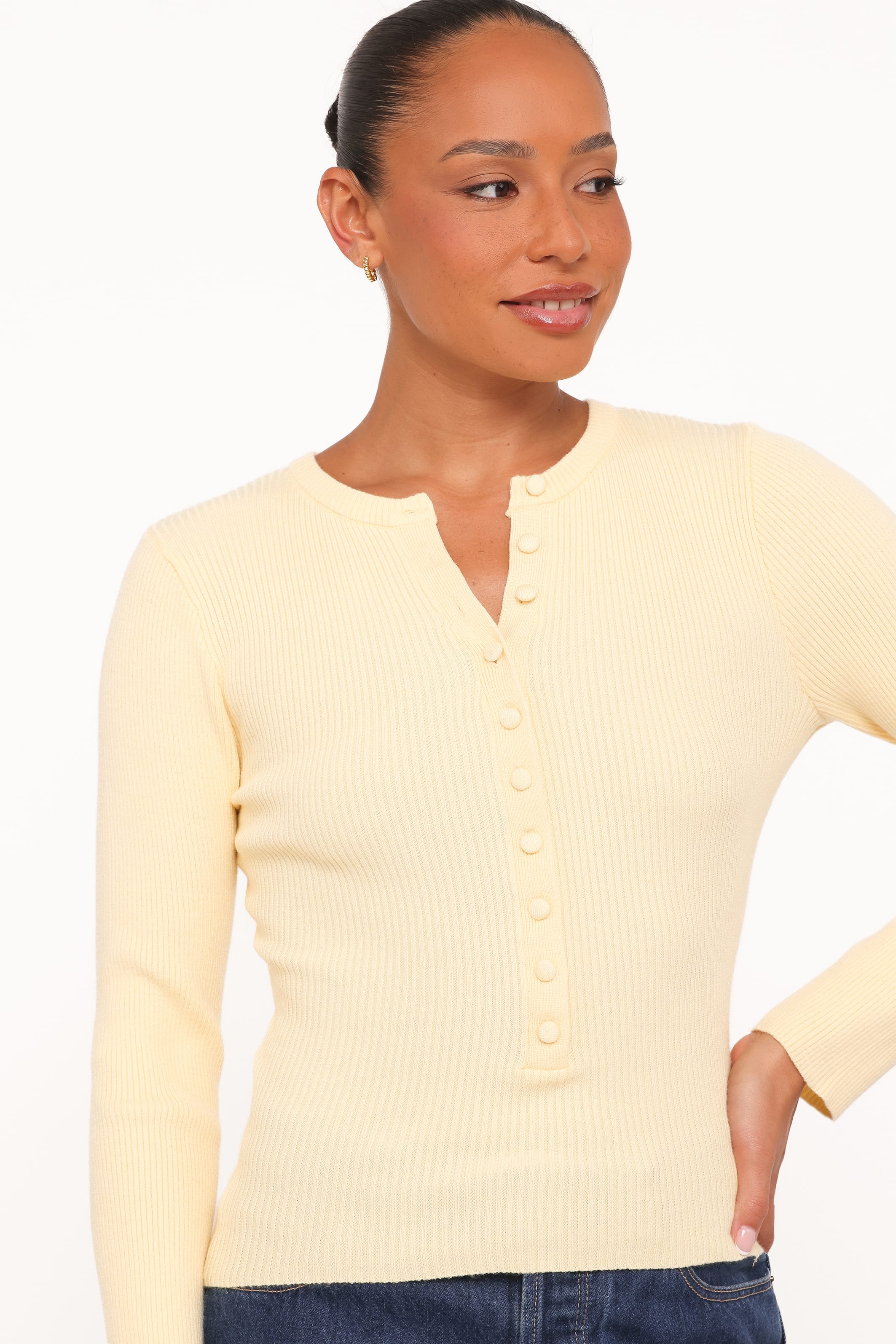 Kaitlin Henley Top - Butter Yellow - Image 2