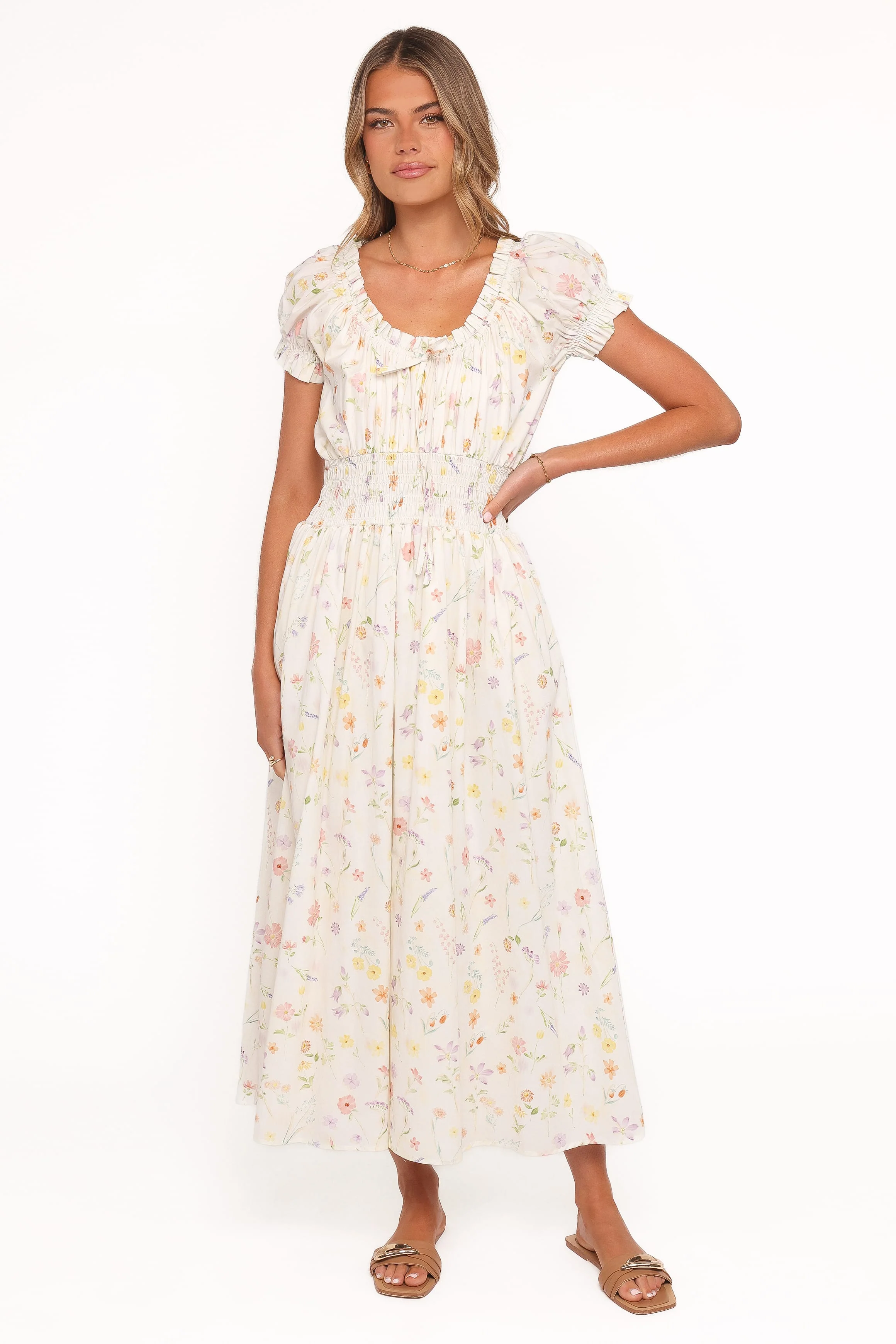 Katana Puff Sleeve Midi Dress - Floral - Image 6