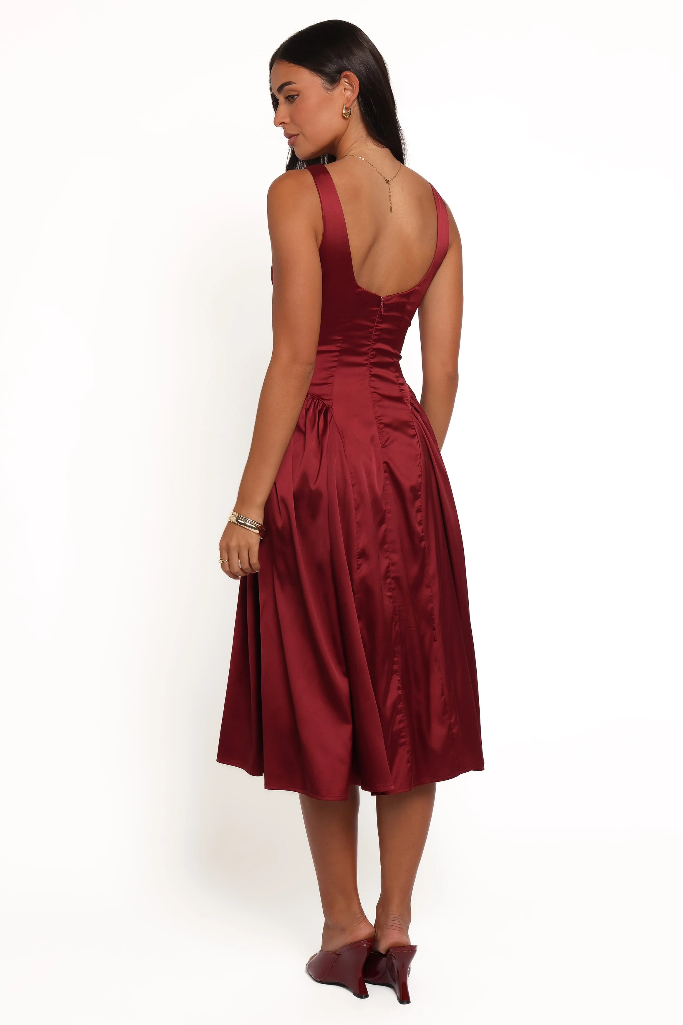 Katelyn Midi Dress - Burgundy - Image 4