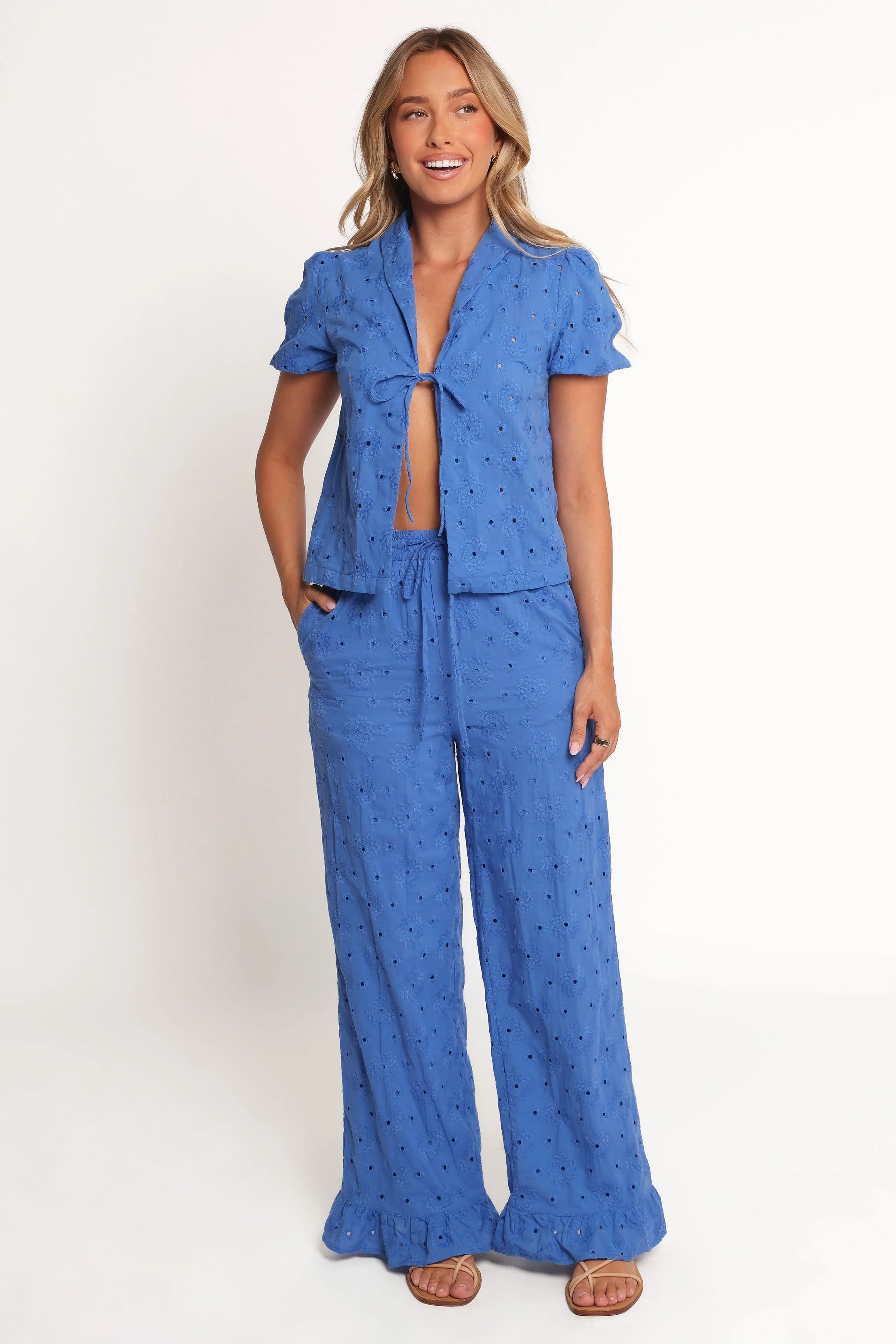 Katya Embroidered Pants - Cobalt - Image 3