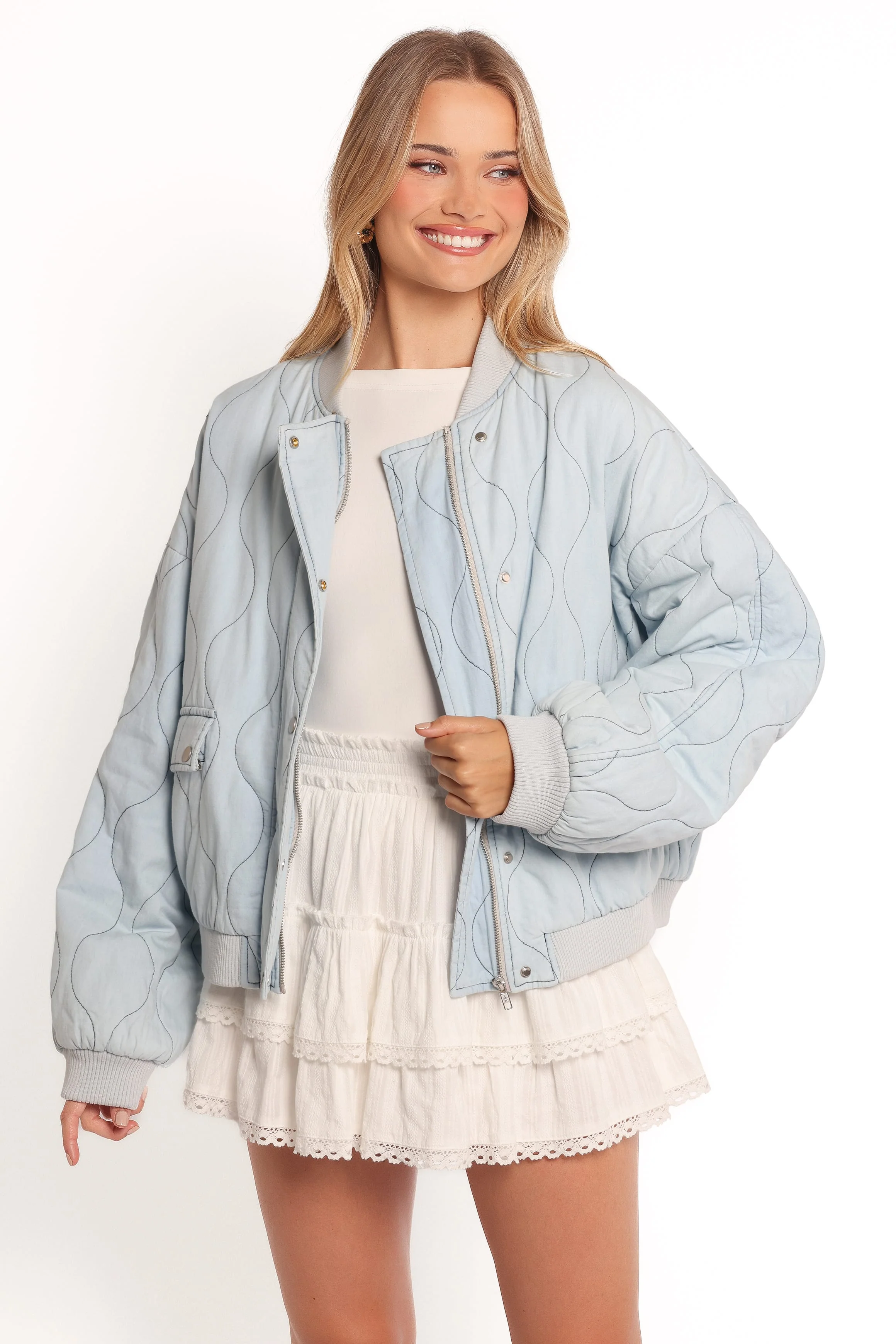 Keah Quilted Jacket - Blue - Image 3