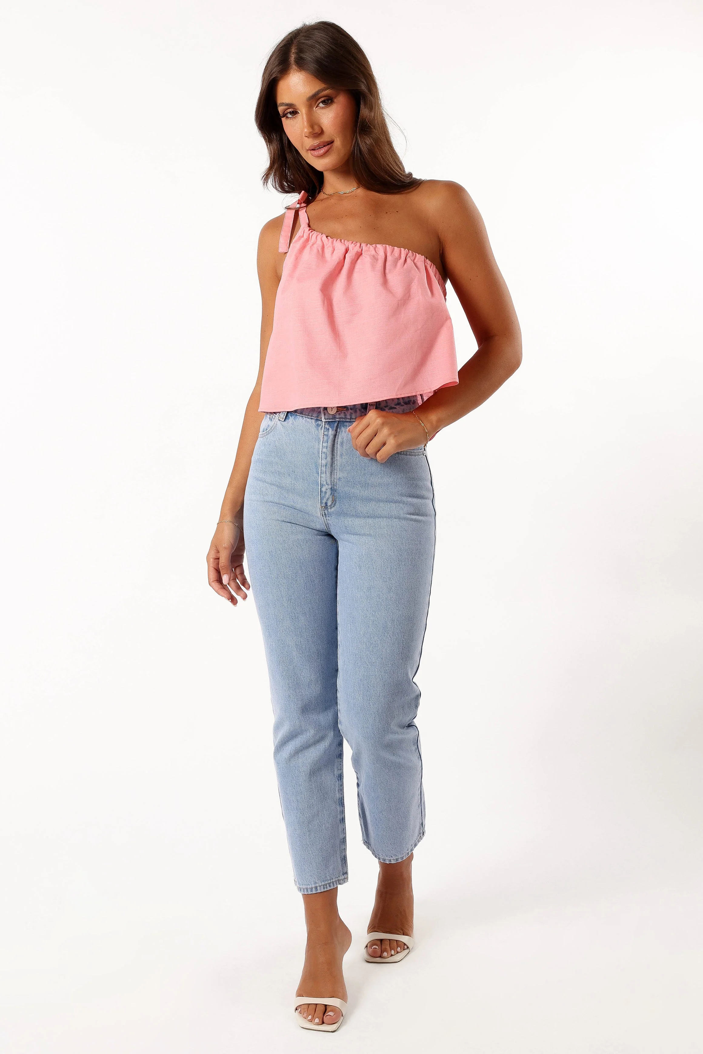Keene One Shoulder Top - Pink - Image 5