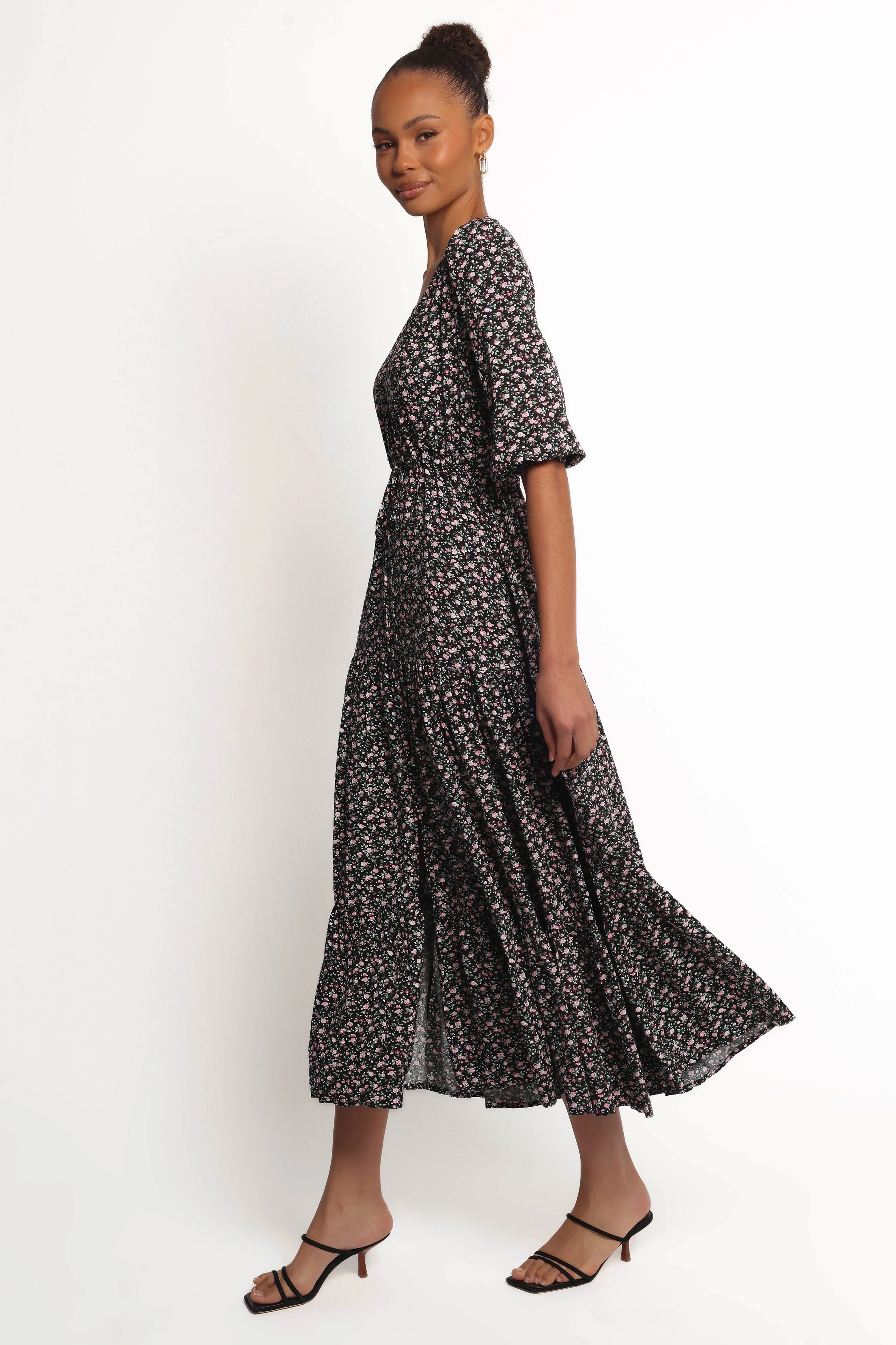 Kelda Dress - Black Rosebud Floral - Image 3