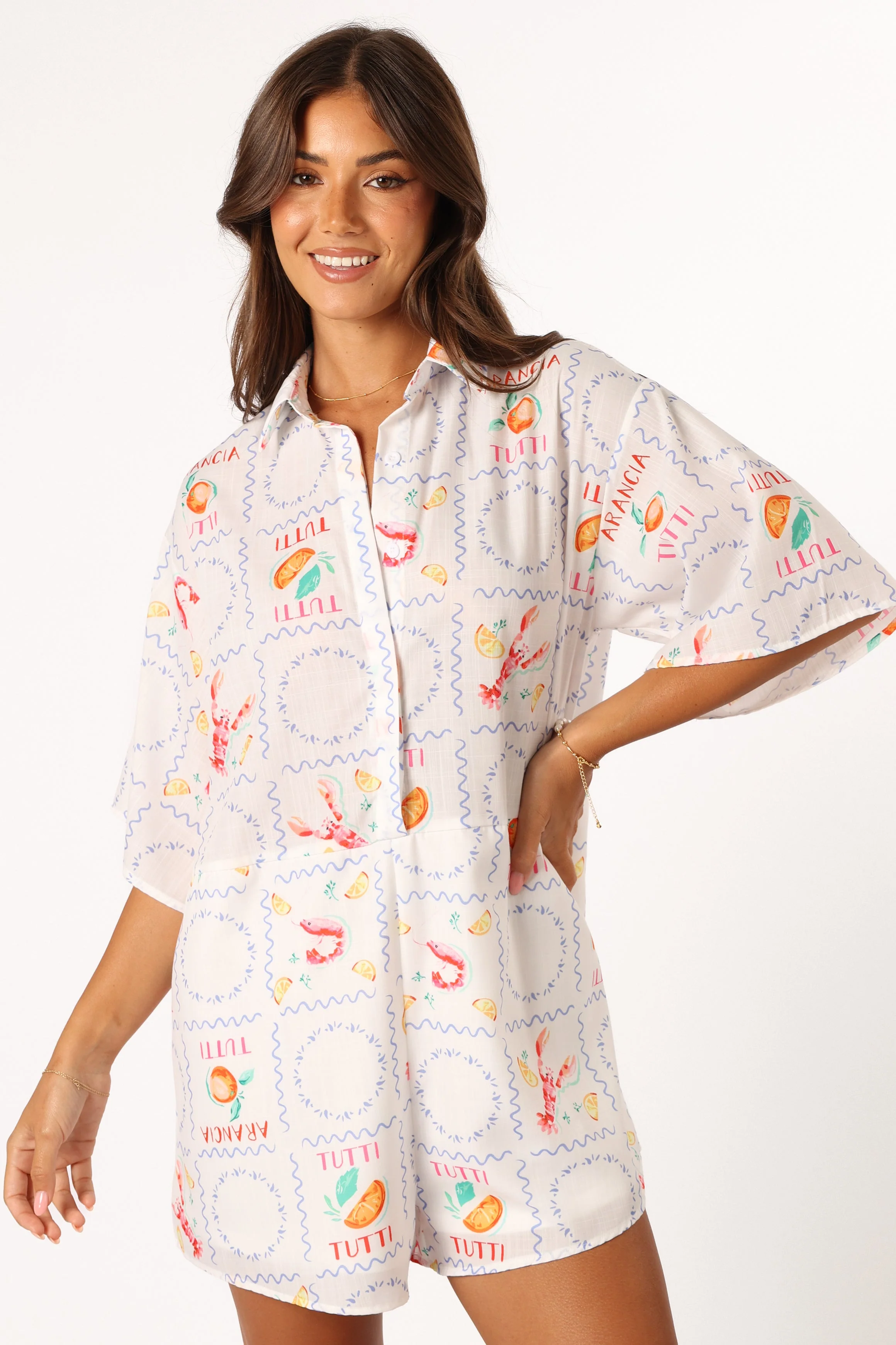 Kellie Playsuit - White Tutti Print - Image 6