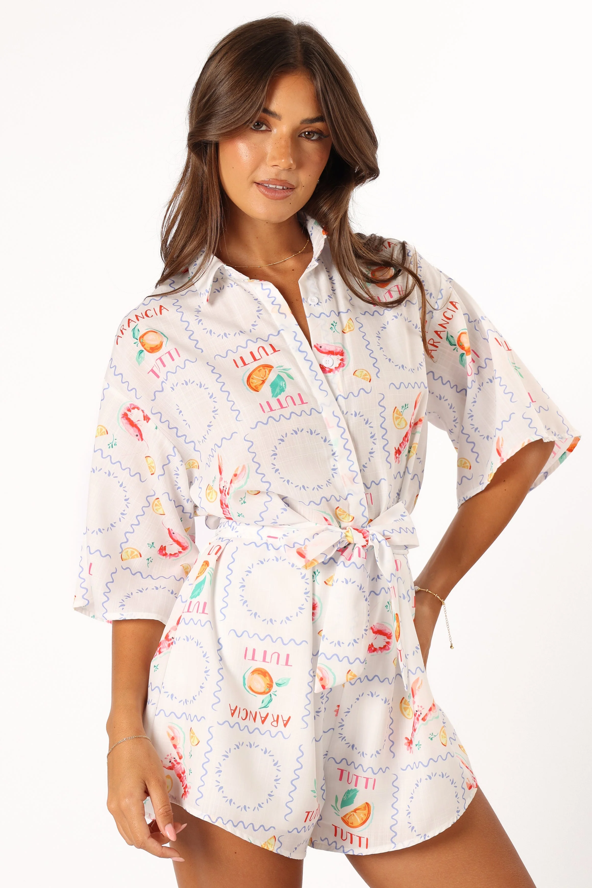 Kellie Playsuit - White Tutti Print - Image 8