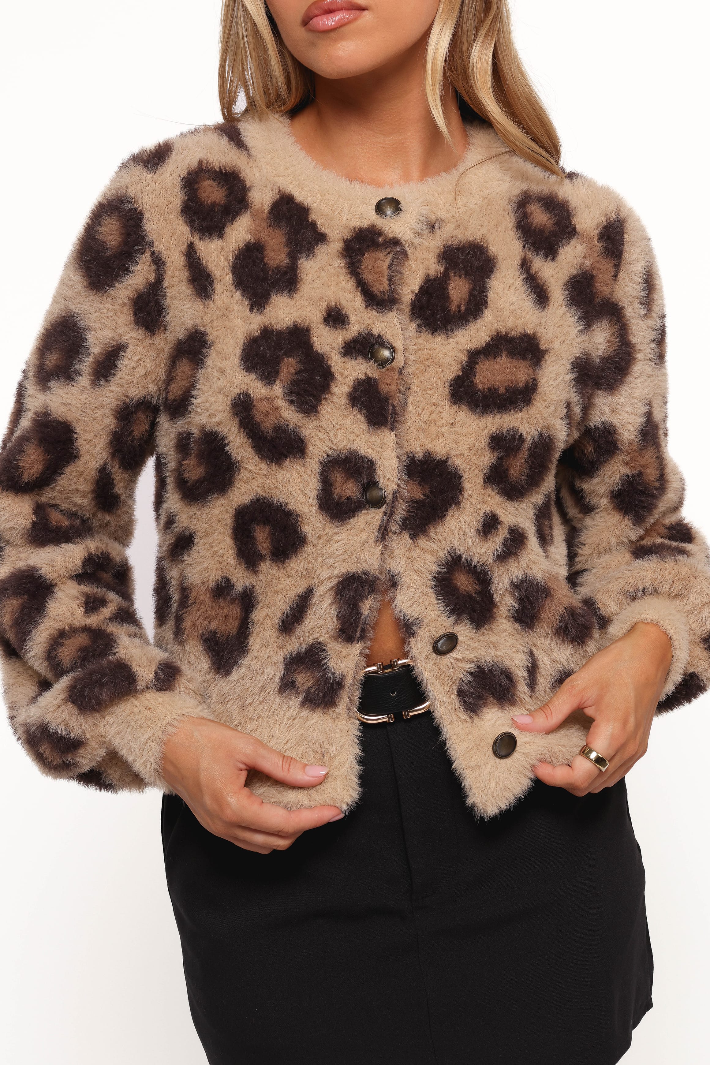 Kendall Leopard Print Button Front Cardigan - Leopard - Image 8