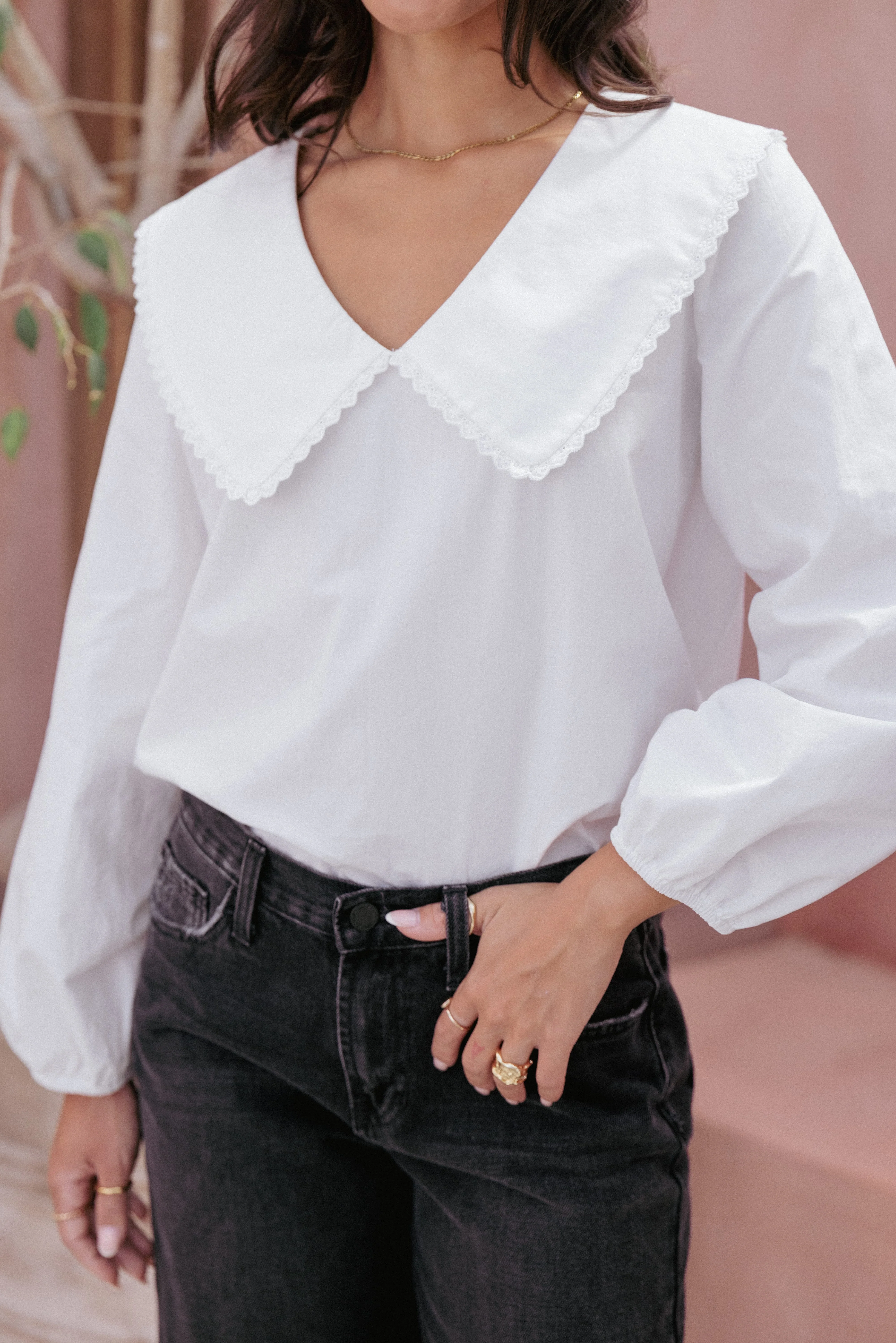 Kenna Long Sleeve Top - White - Image 9