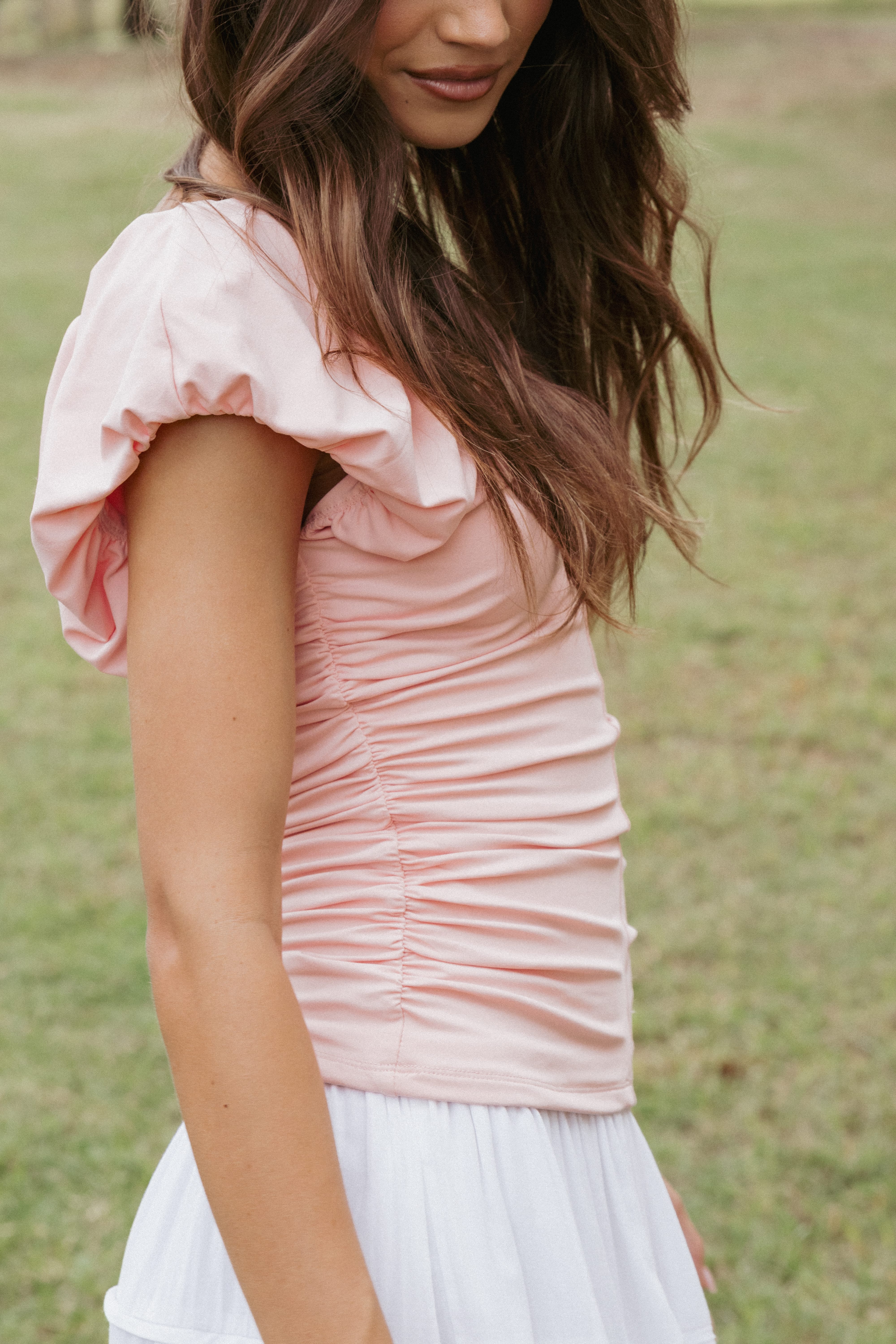Kenzie Ruched Knit Top - Pink - Image 8