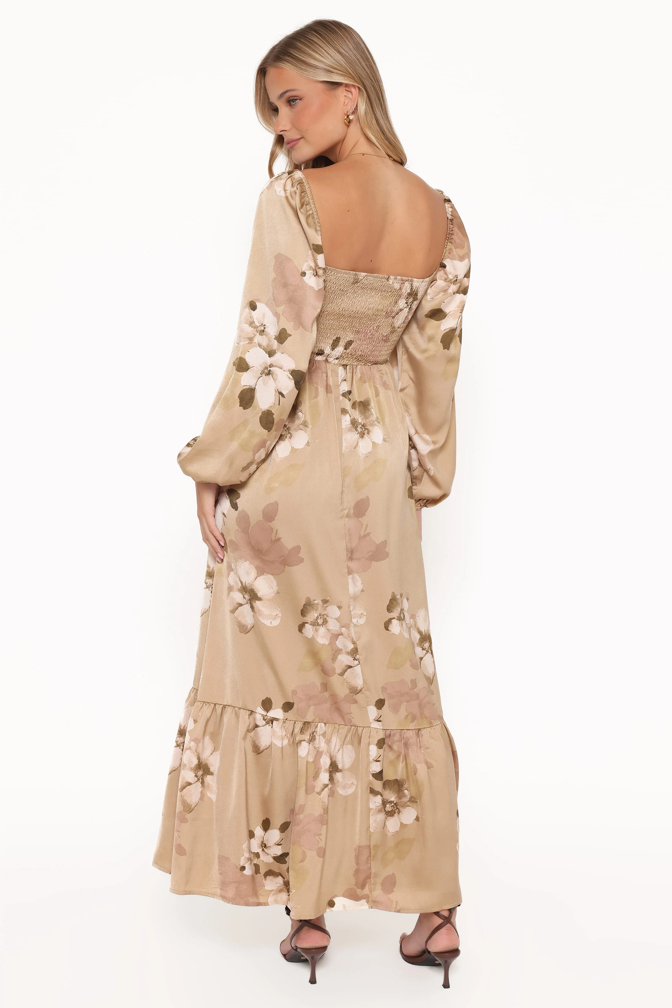 Kindra Long Sleeve Maxi Dress - Brown Floral - Image 4