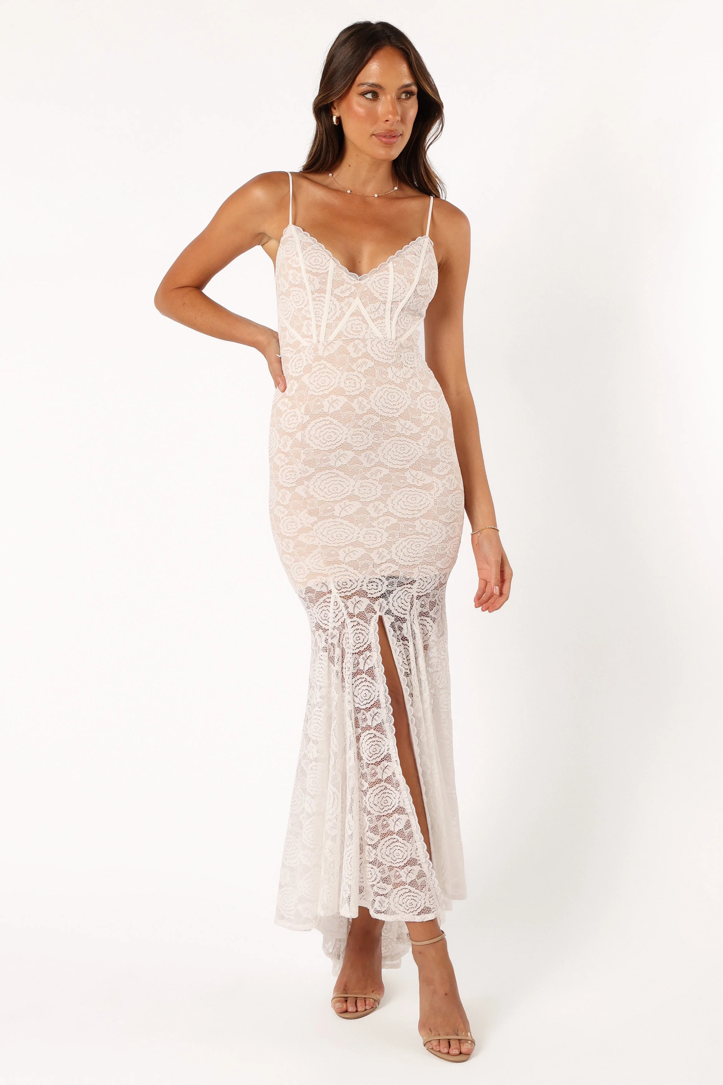 Kinny Lace Maxi Dress - White - Image 6