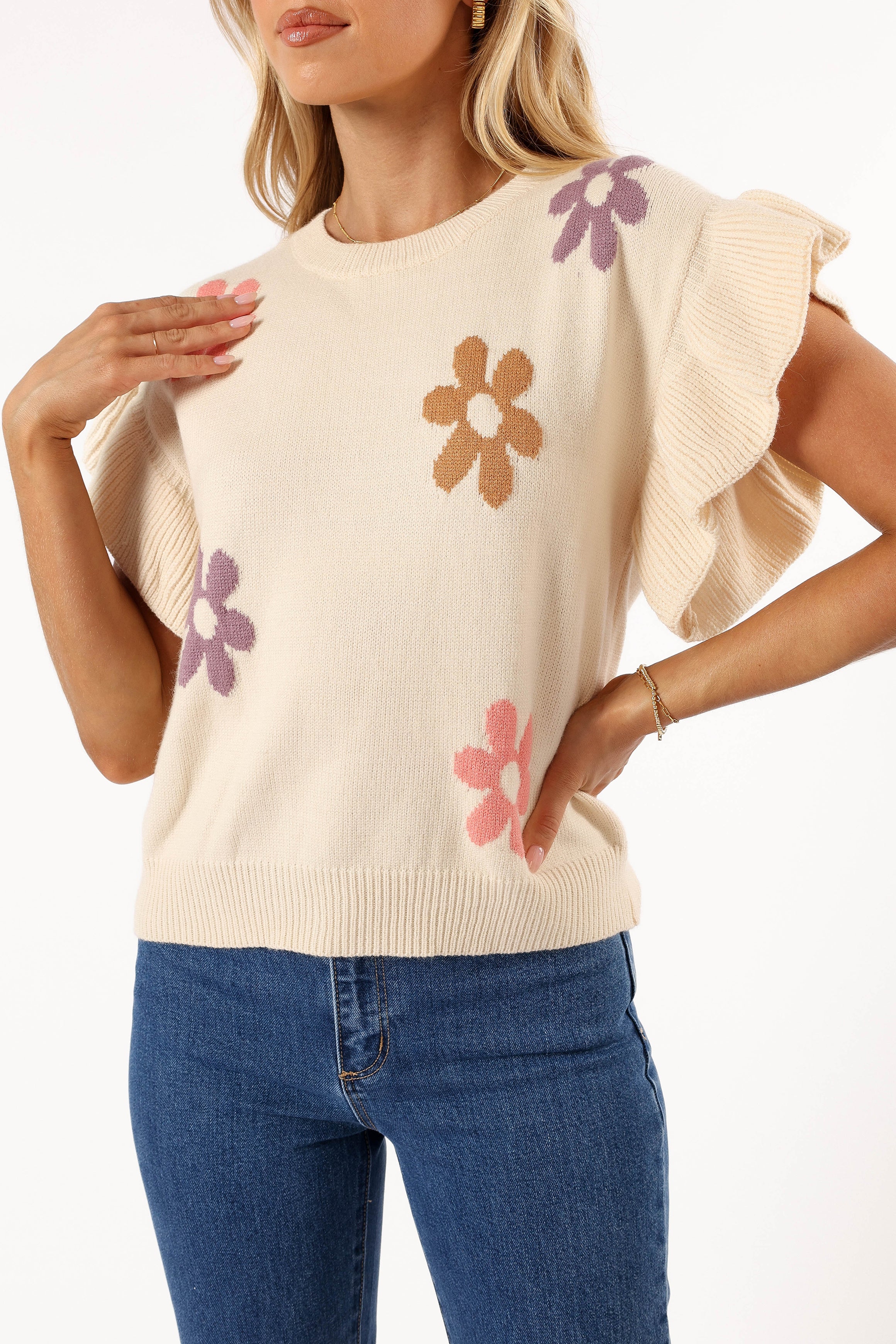 Kinsley Floral Top - Cream Multi - Image 6