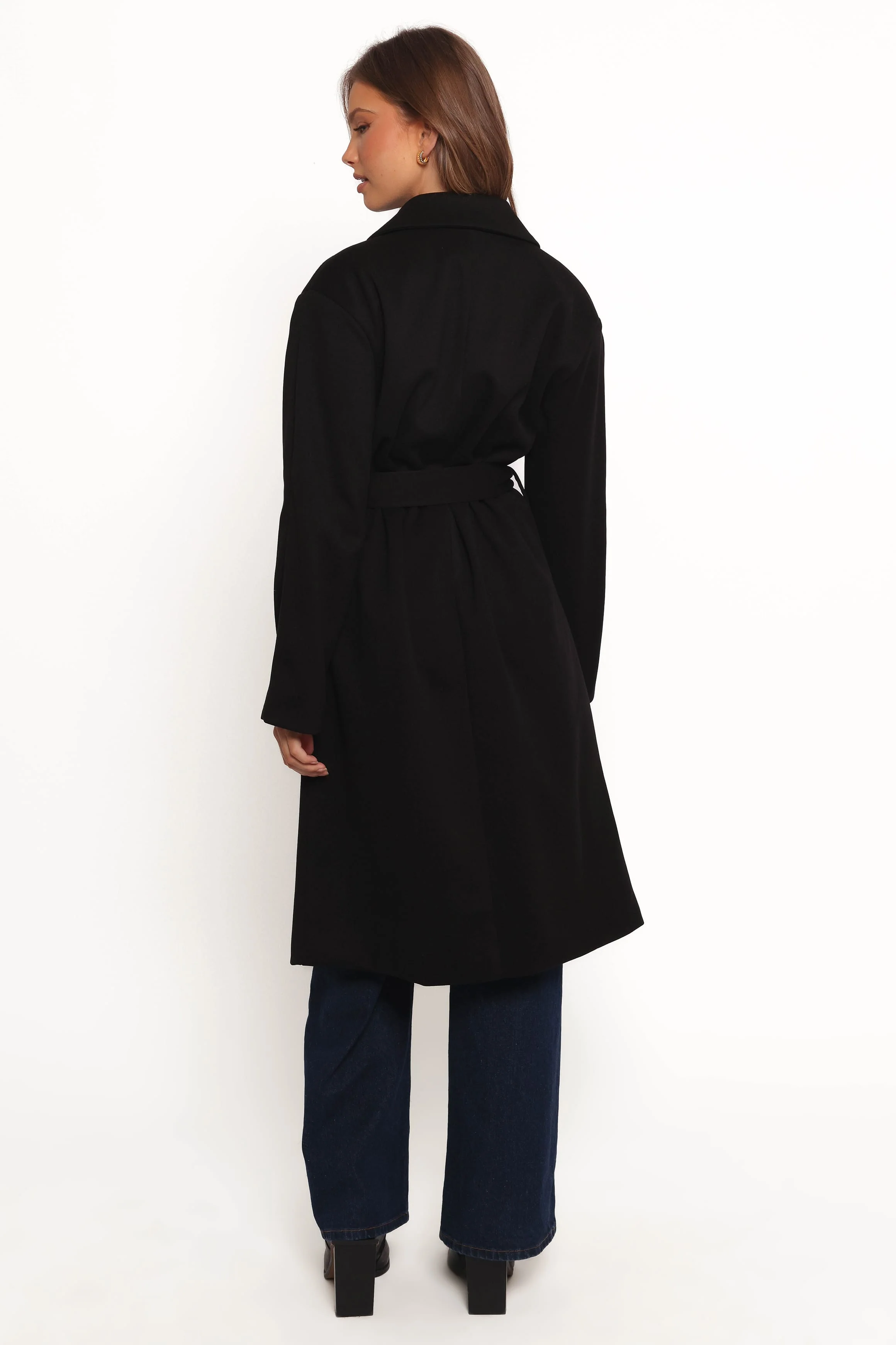 Kloss Tie Front Long Coat - Black - Image 6