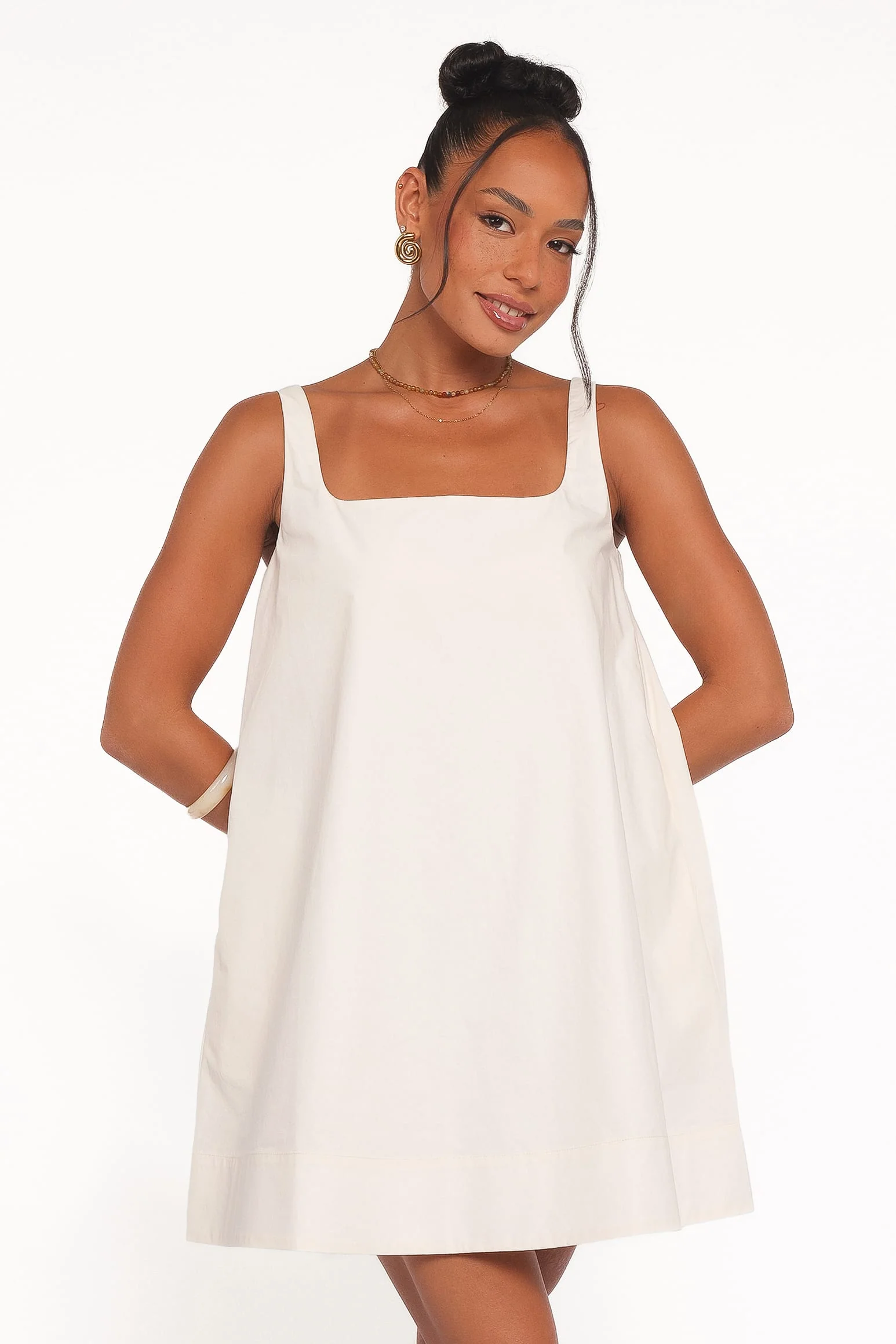 Kora Mini Dress - Chalk White - Image 2