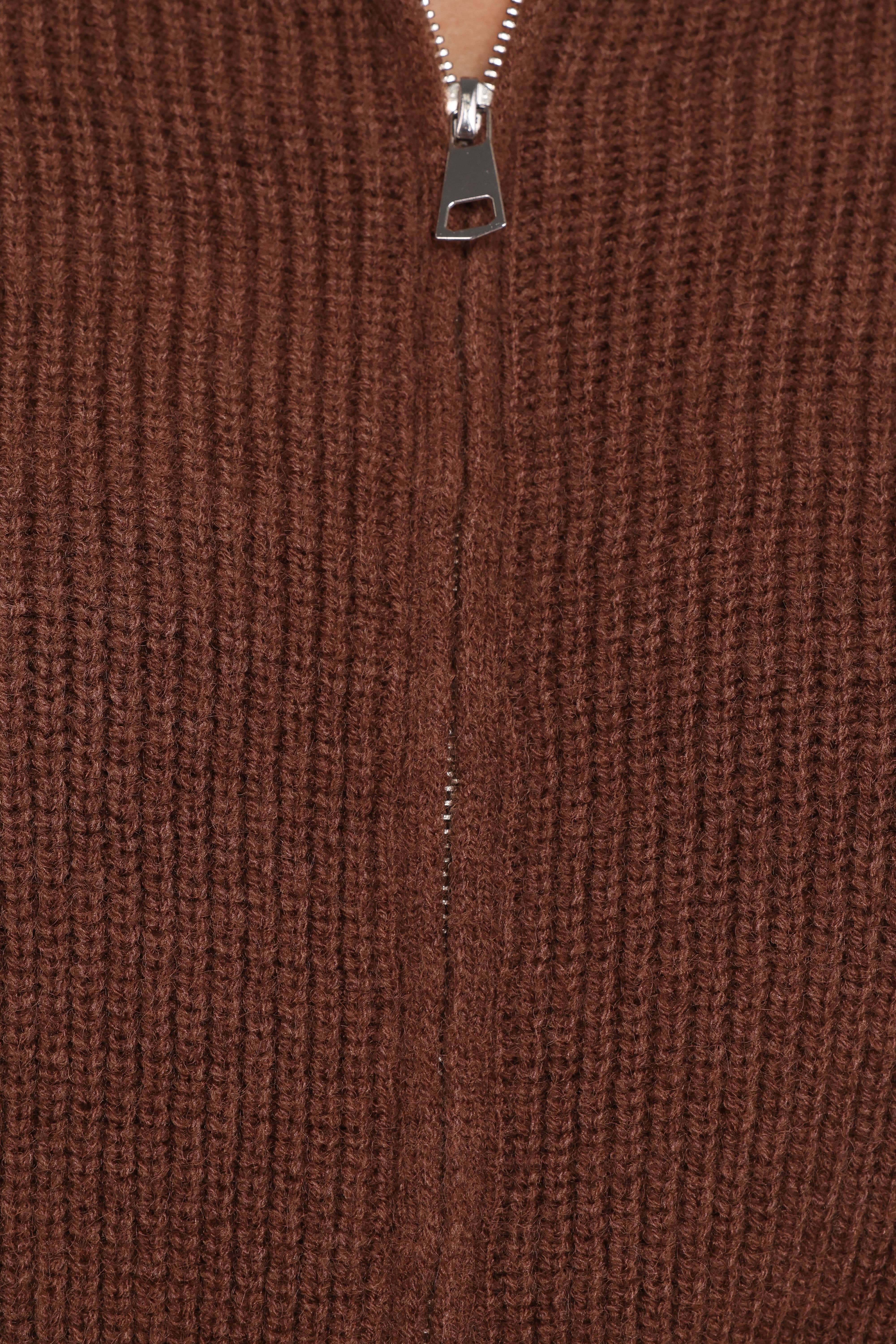 Kourtney Zip Cardigan - Brown - Image 8