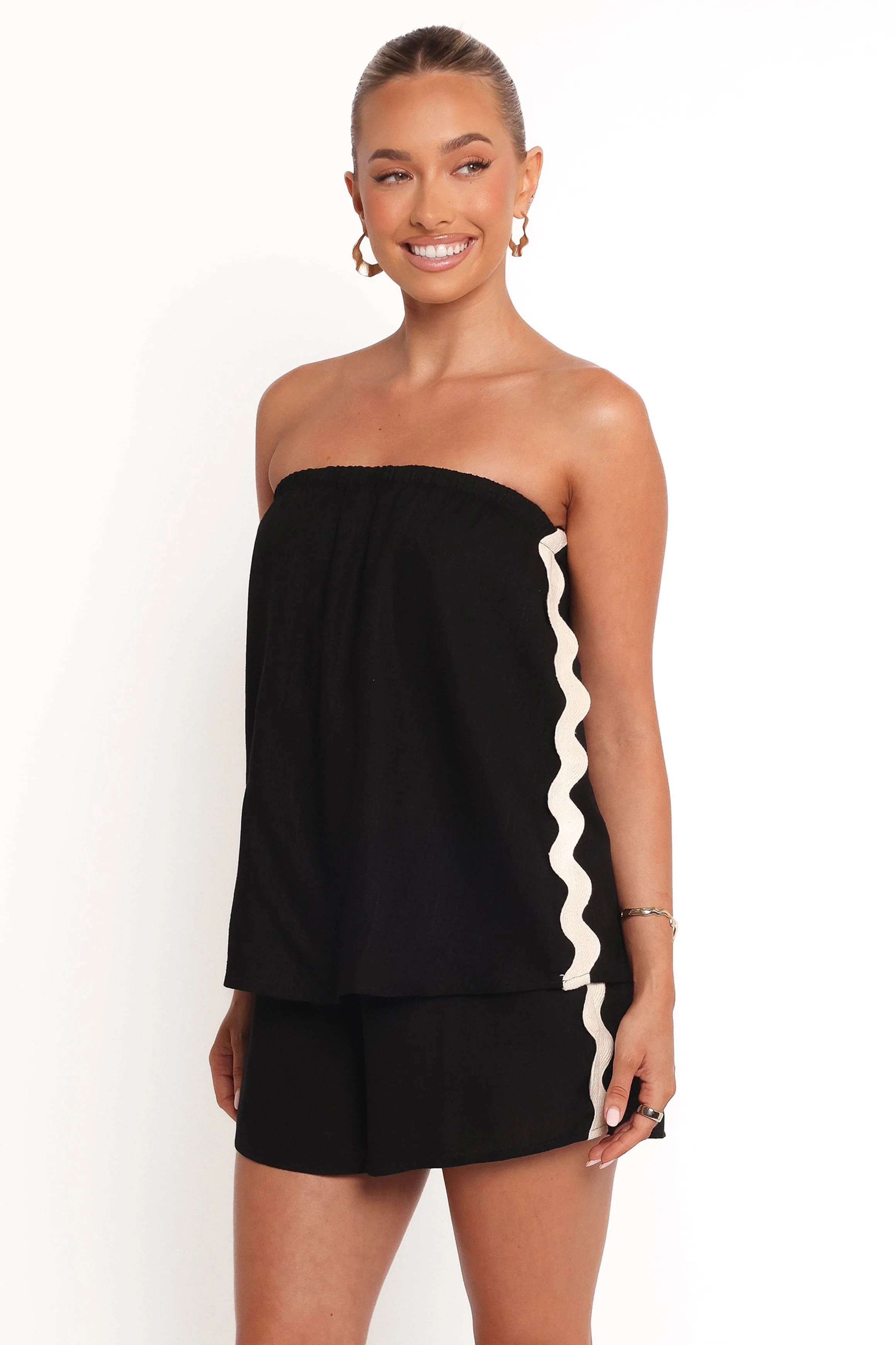 Kristia Strapless Playsuit - Black