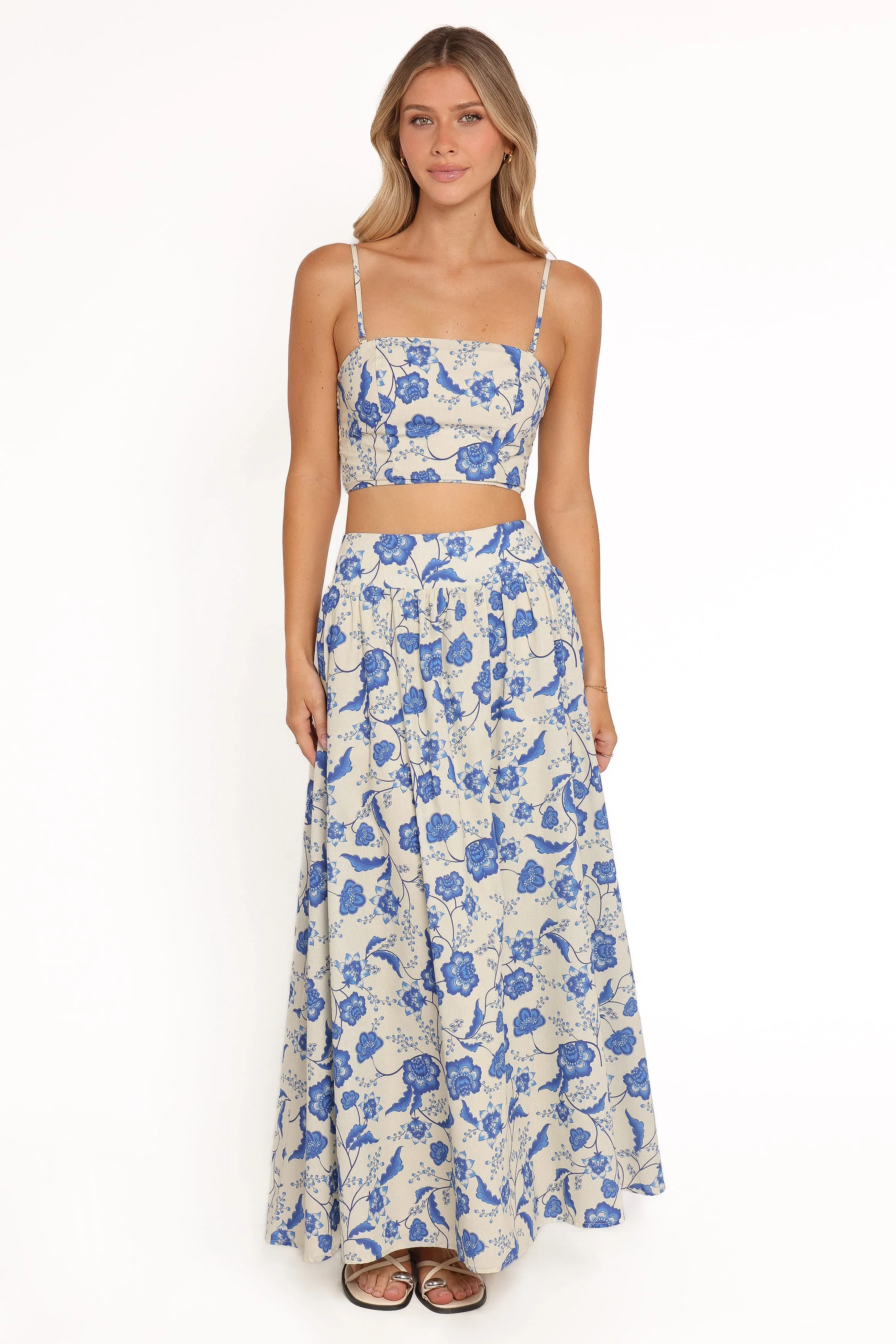 Kristy Maxi Skirt Set - Cream Floral - Image 2