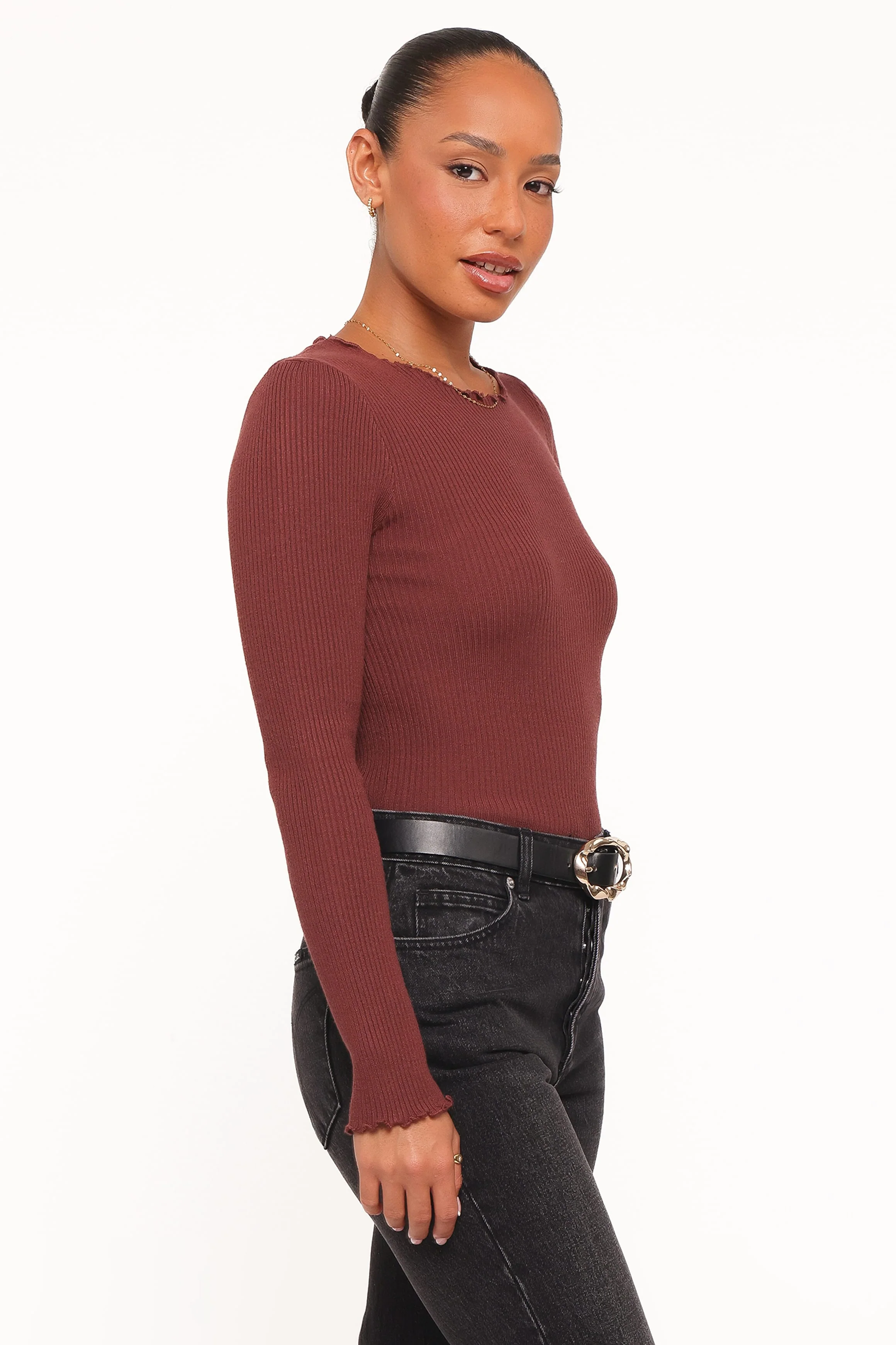 Kya Knit Top - Chocolate - Image 3