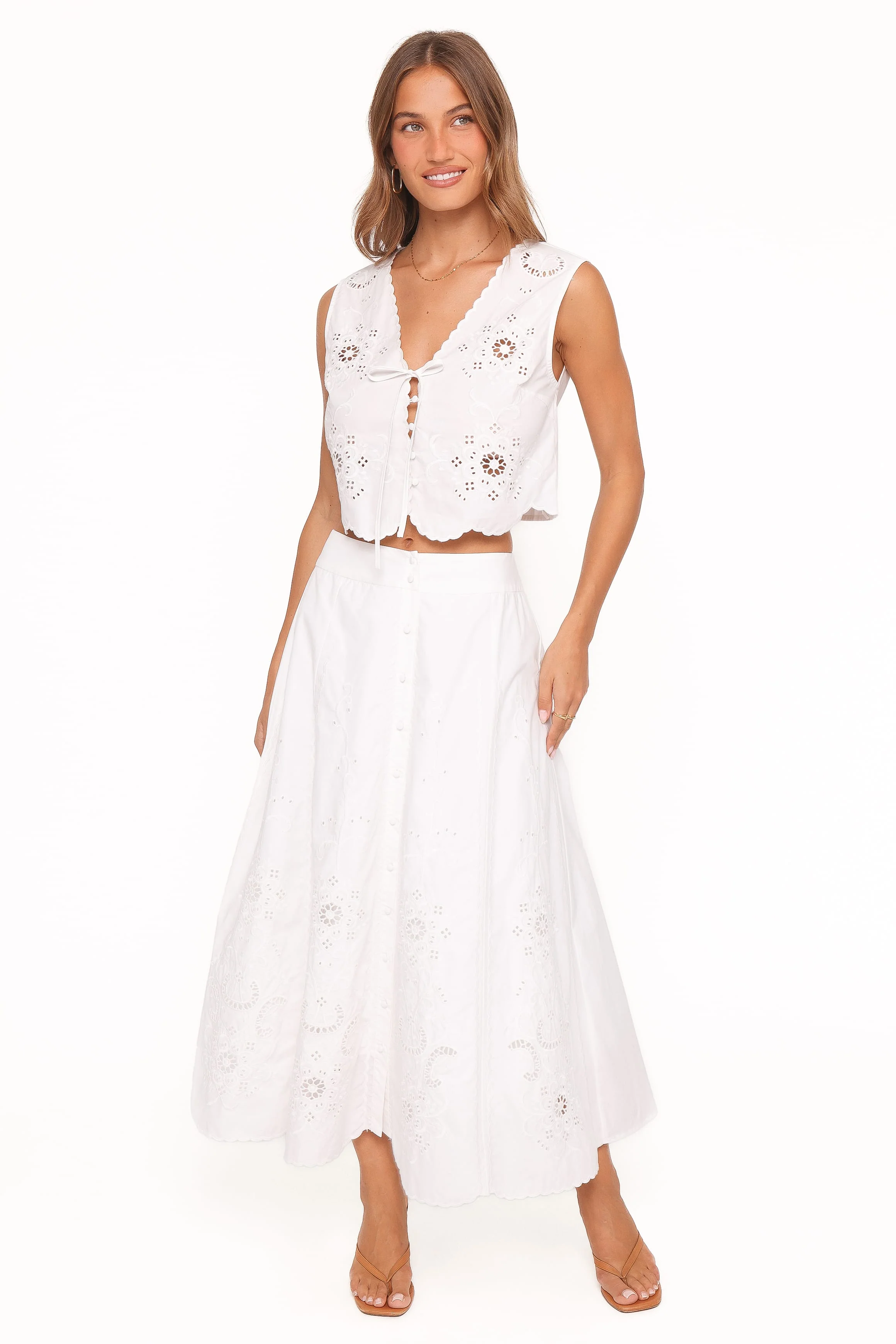 Kye Top - White Broderie - Image 5