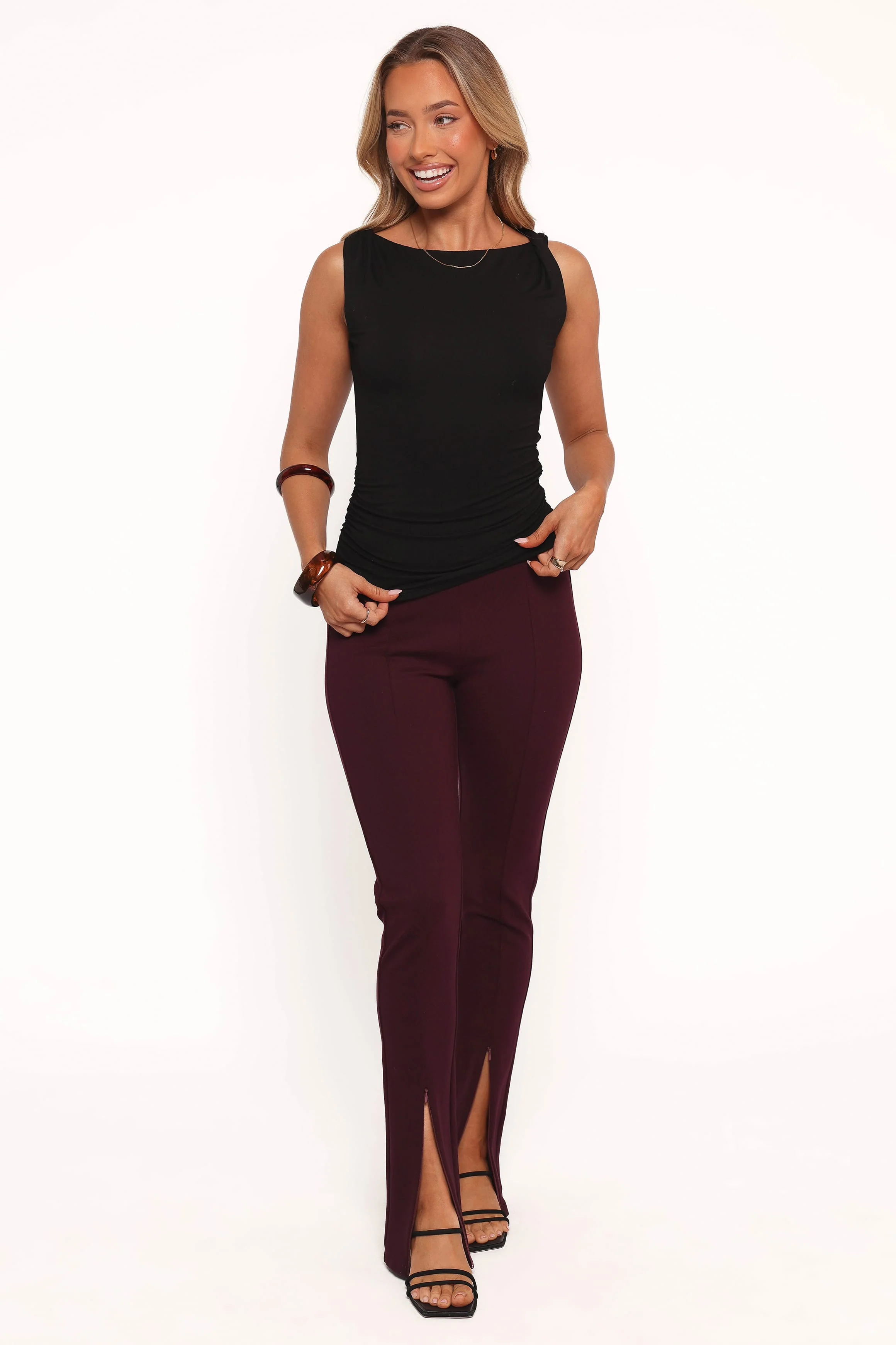 Lainey Twist Knit Top - Black - Image 7