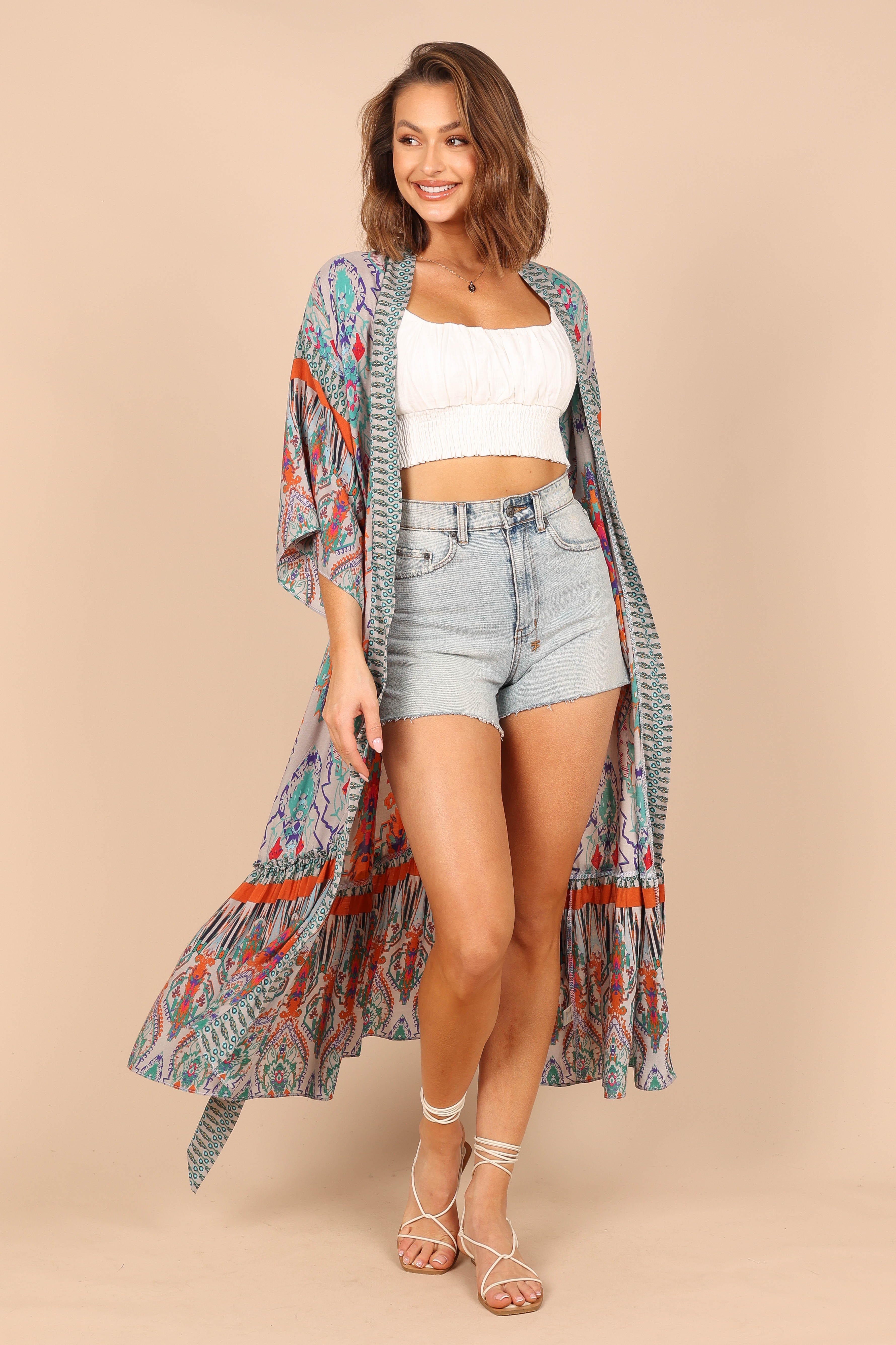 Leah Wrap Kimono - Multi Print