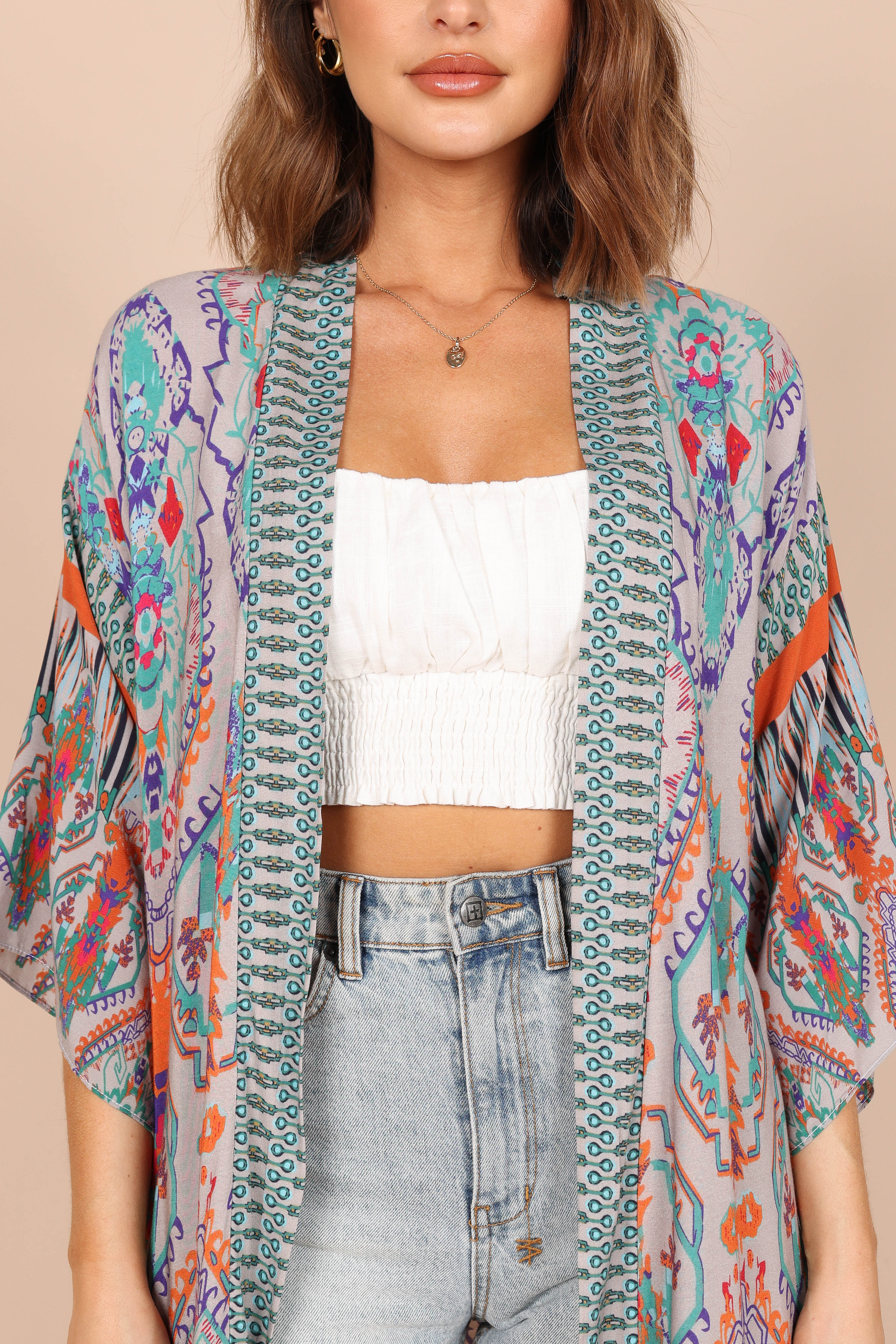 Leah Wrap Kimono - Multi Print - Image 3